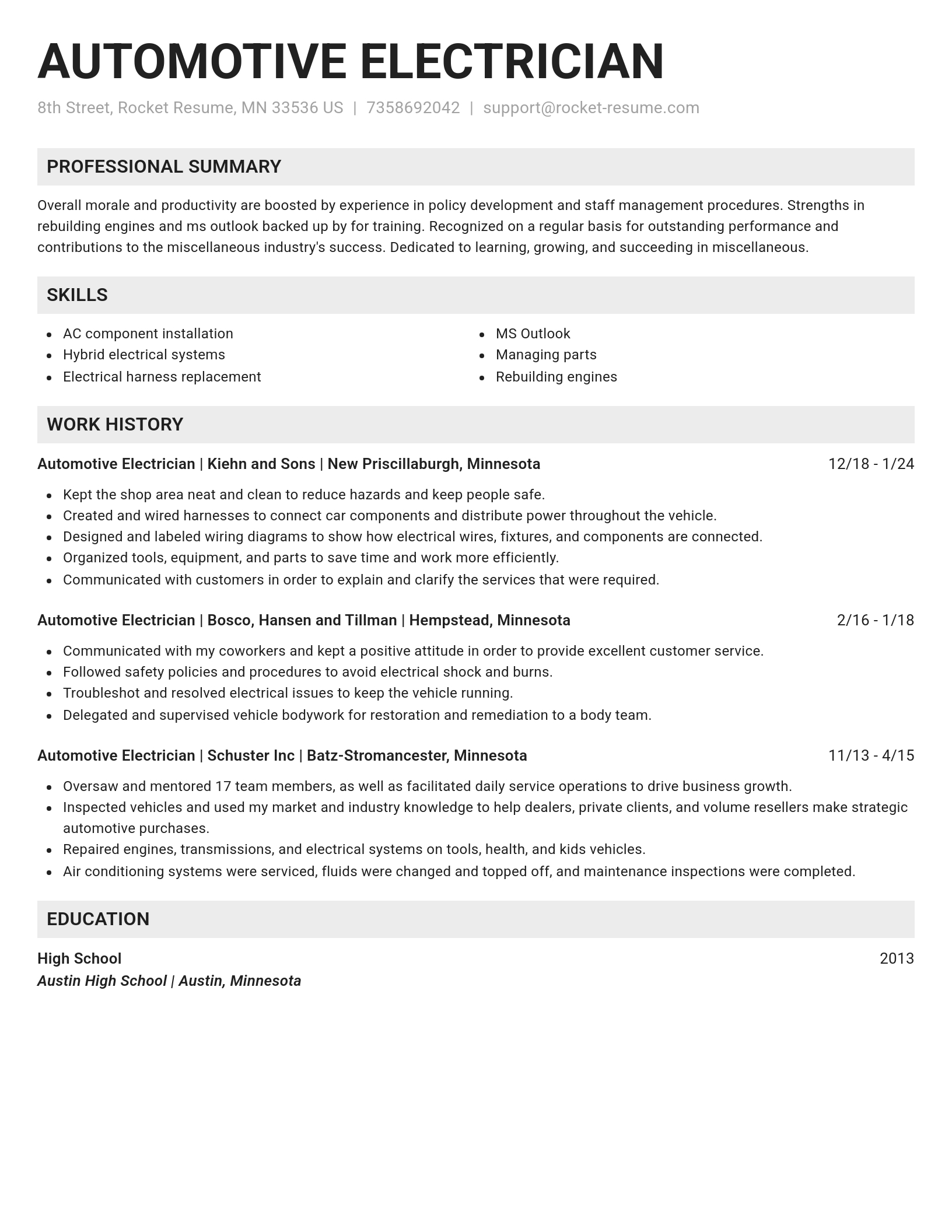 Genius resume template