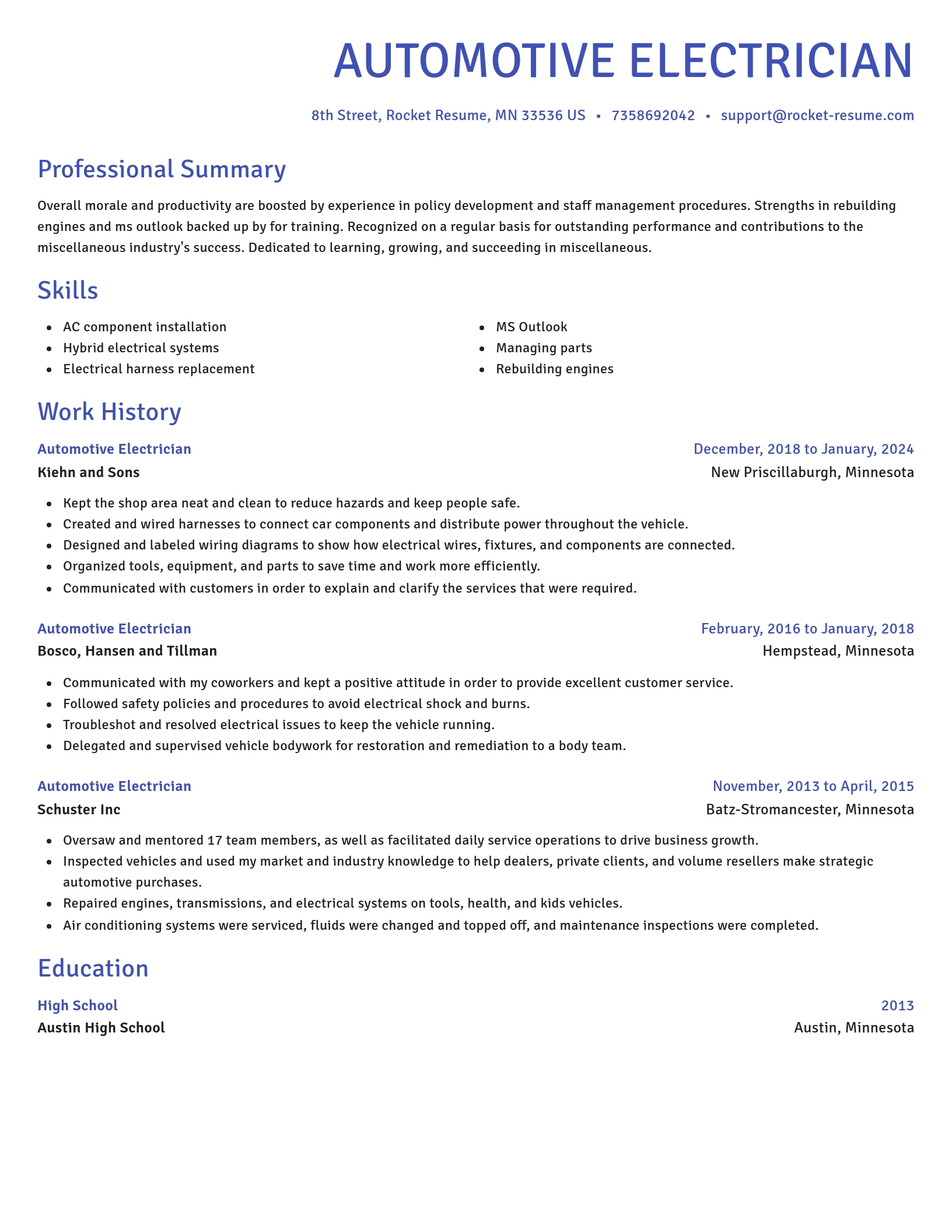 Novel resume template