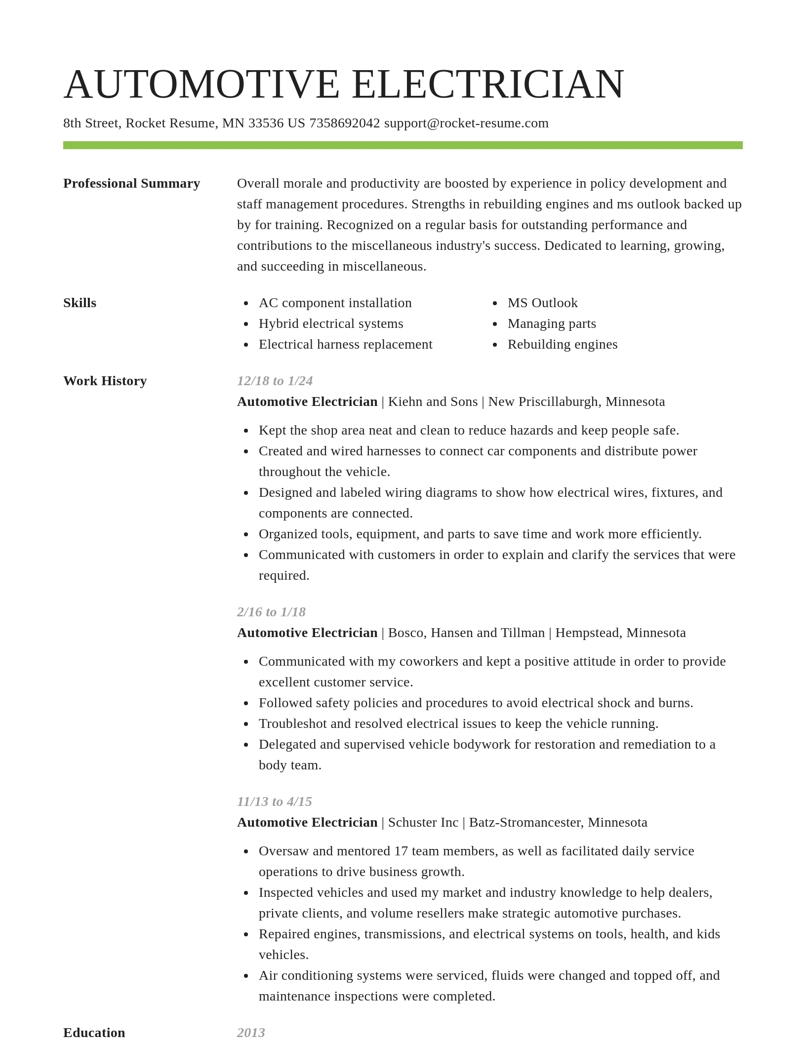 Smart resume template