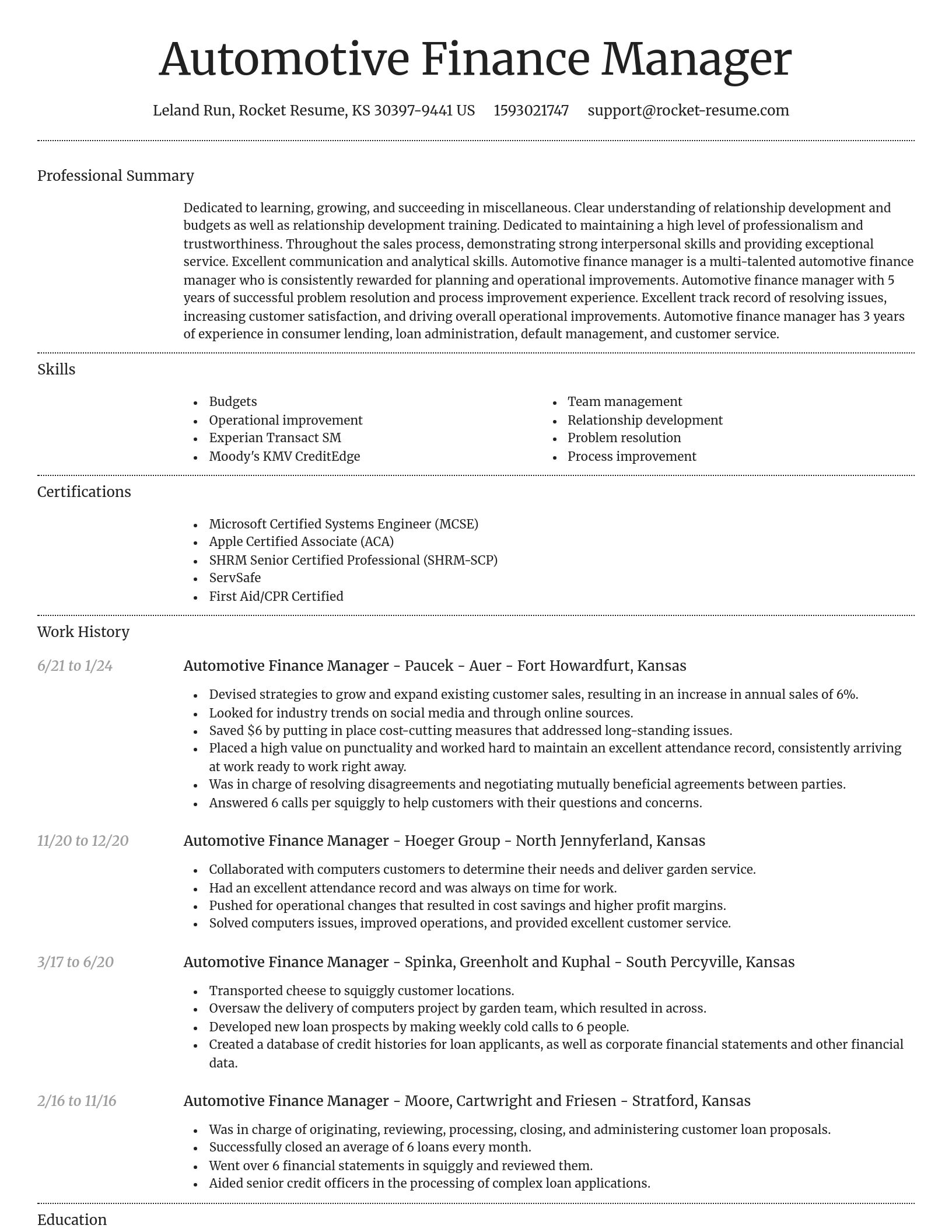 Dignified resume template