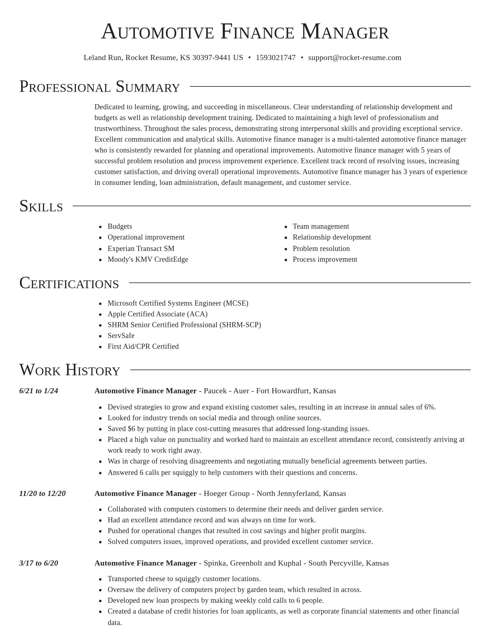 Director resume template