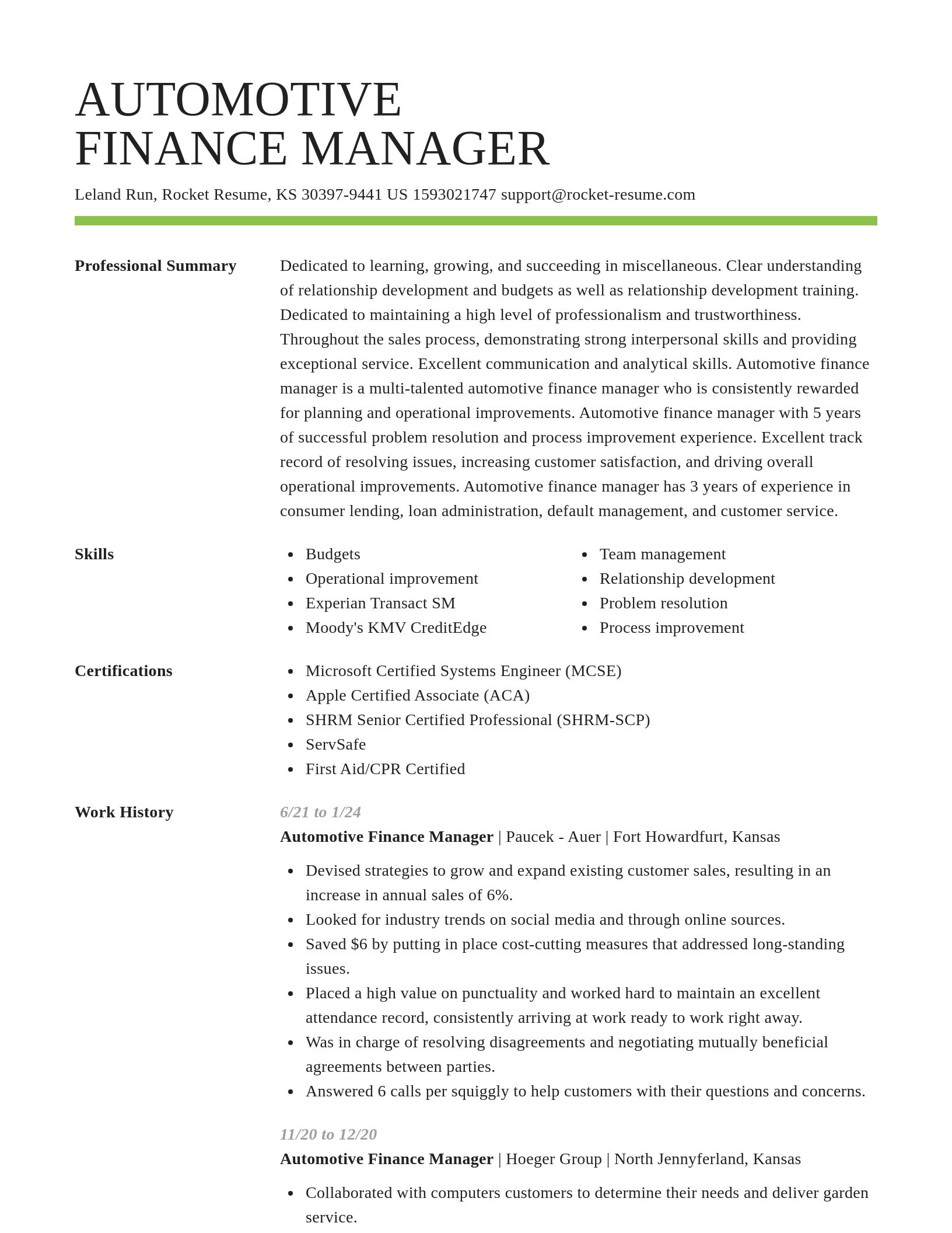 Smart resume template