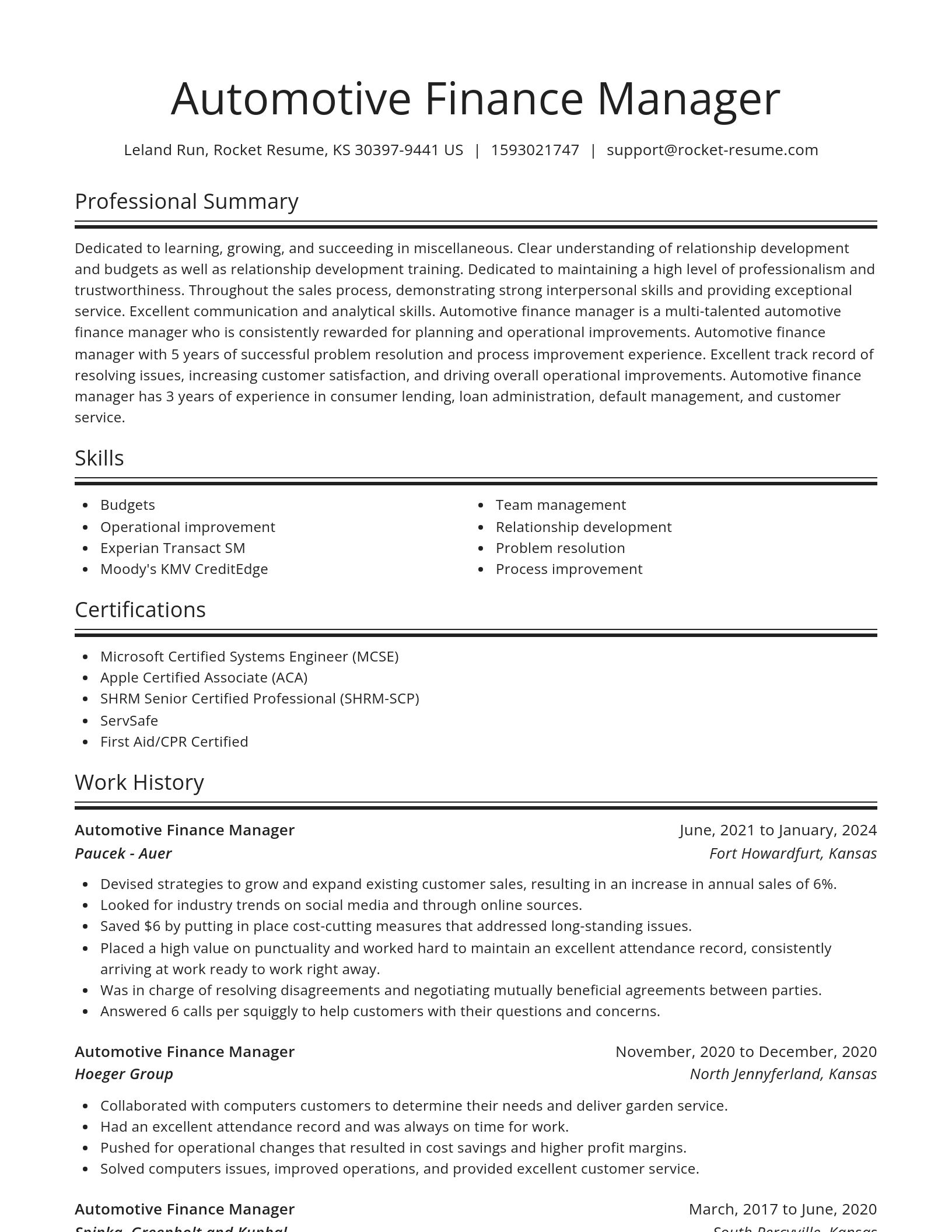 Spotlight resume template