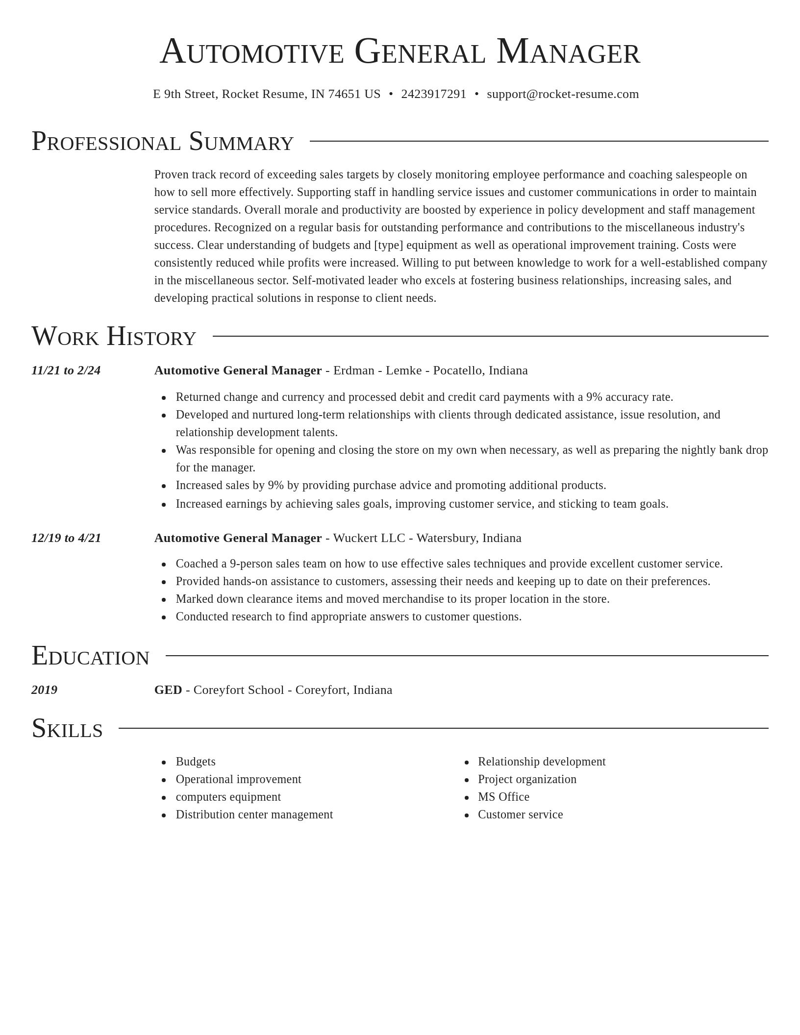 Director resume template