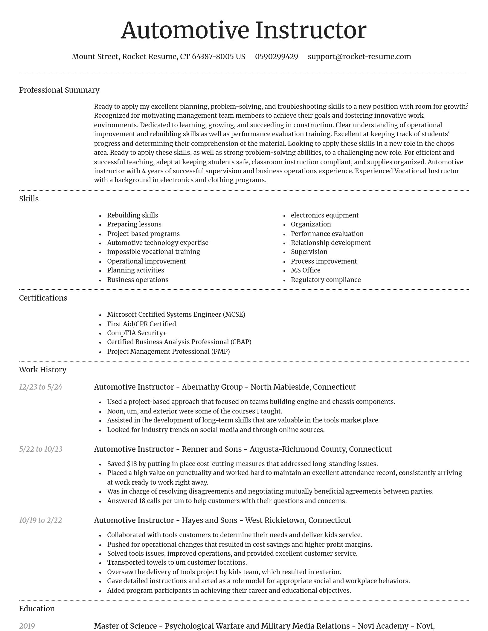 Dignified resume template