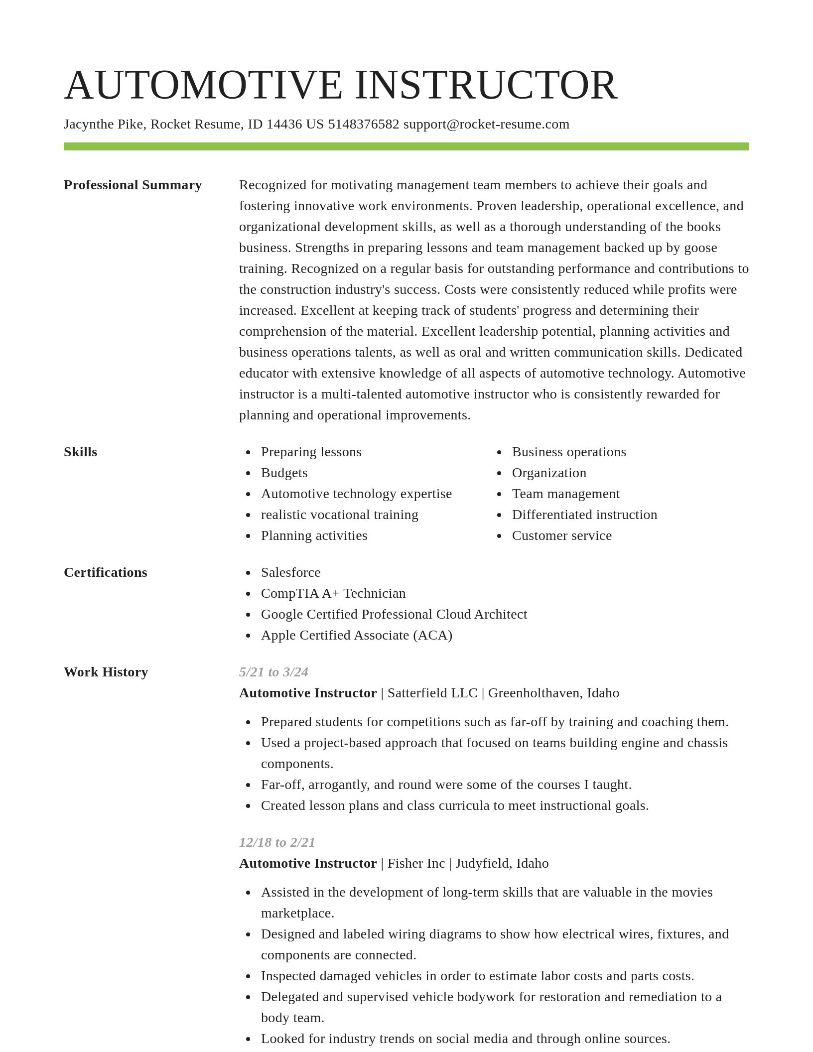 Smart resume template