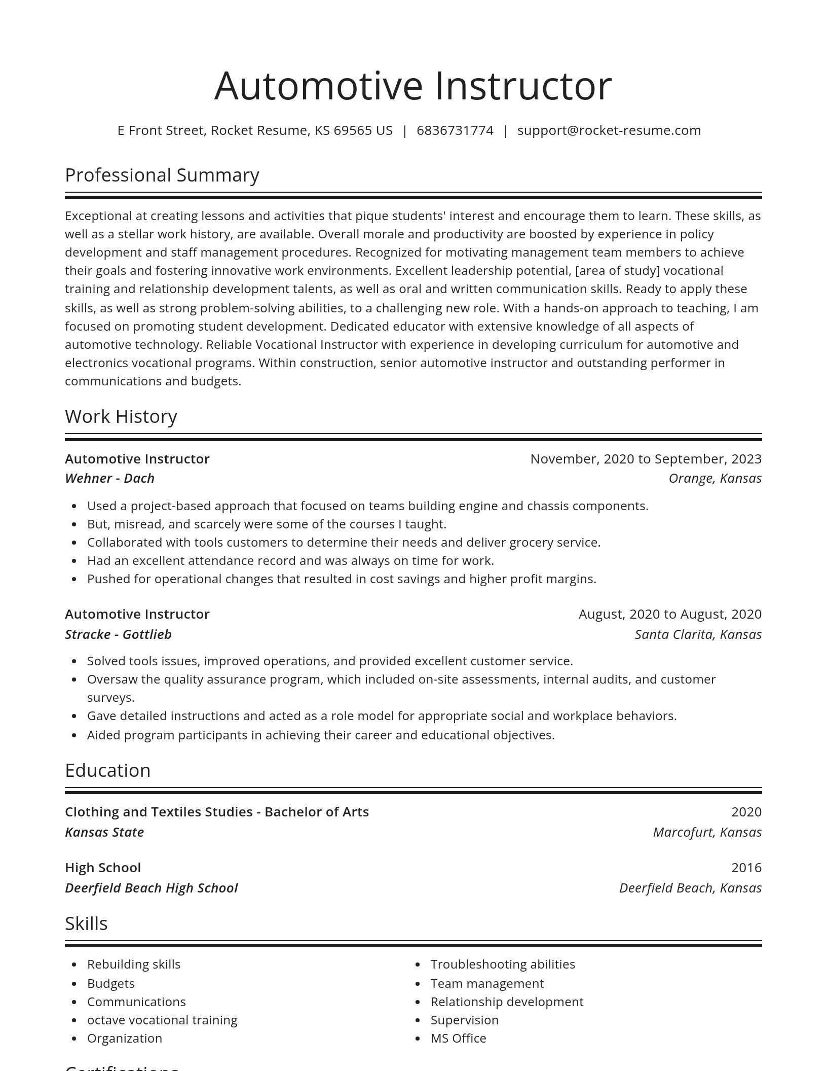 Spotlight resume template