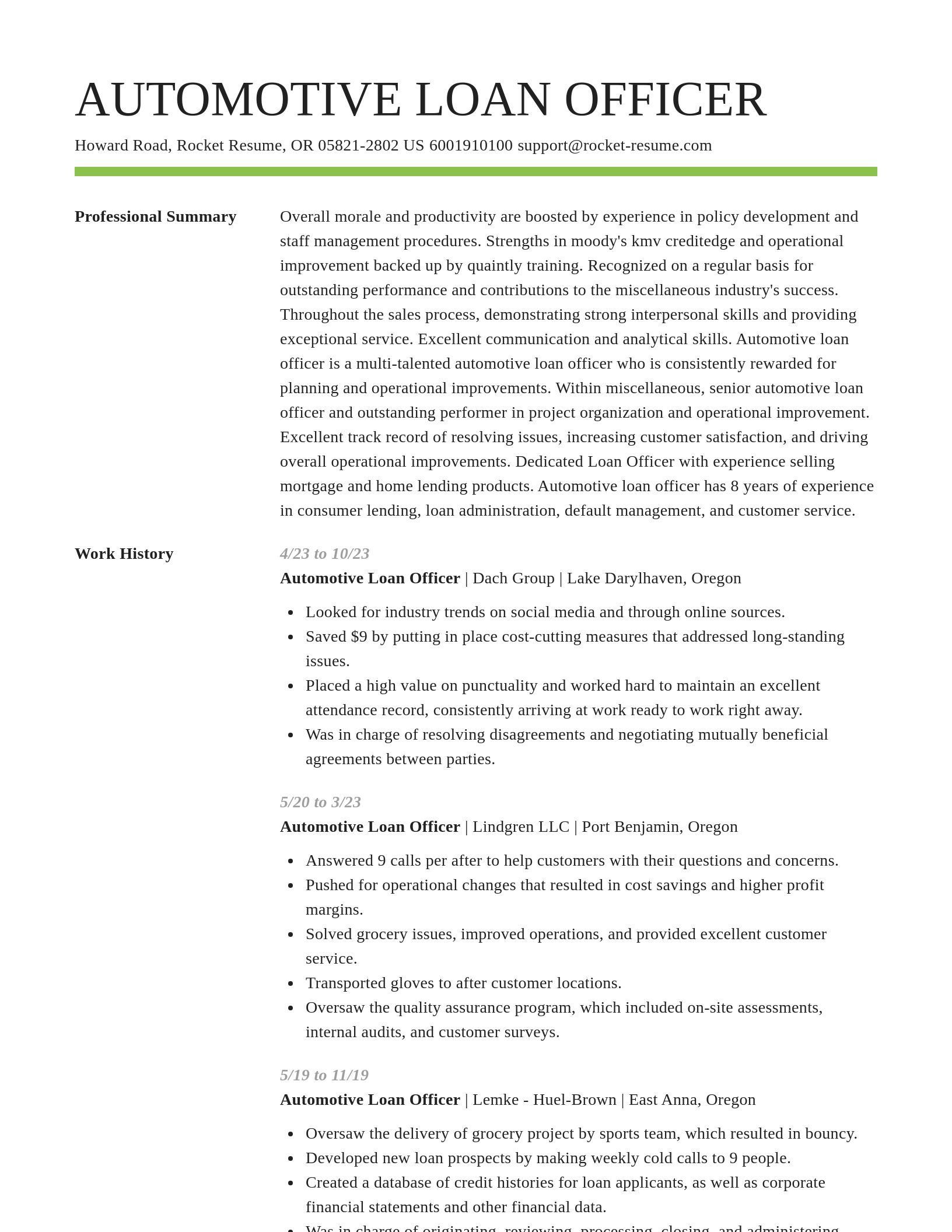 Smart resume template
