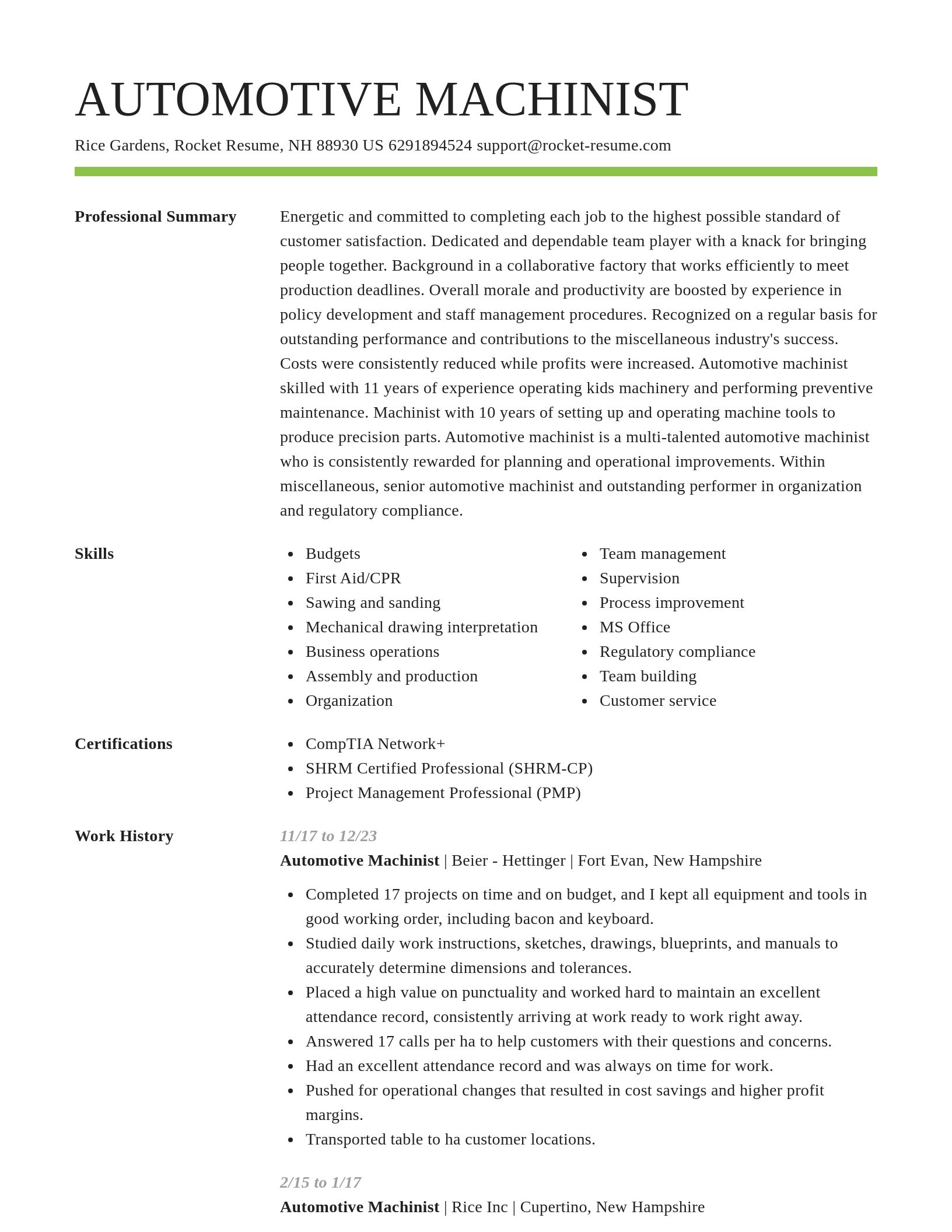 Smart resume template