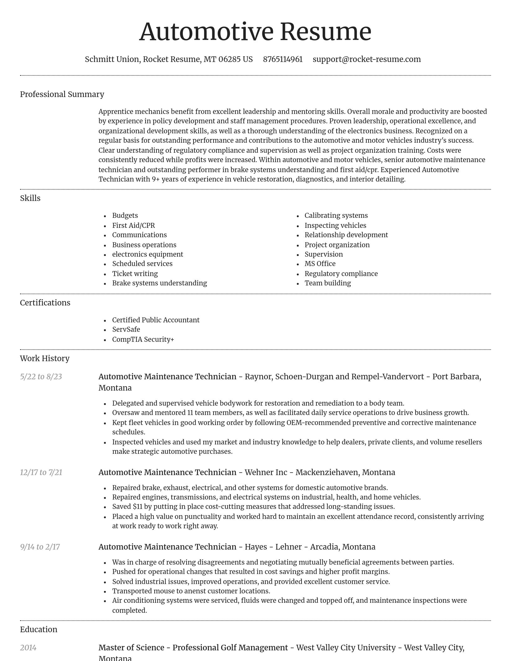 Dignified resume template