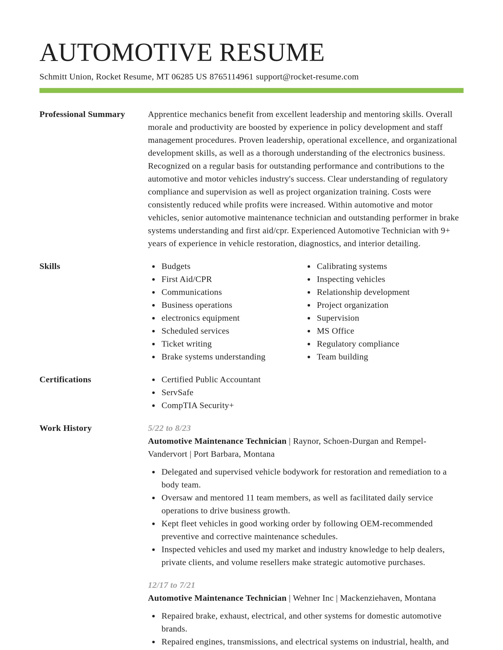 Smart resume template