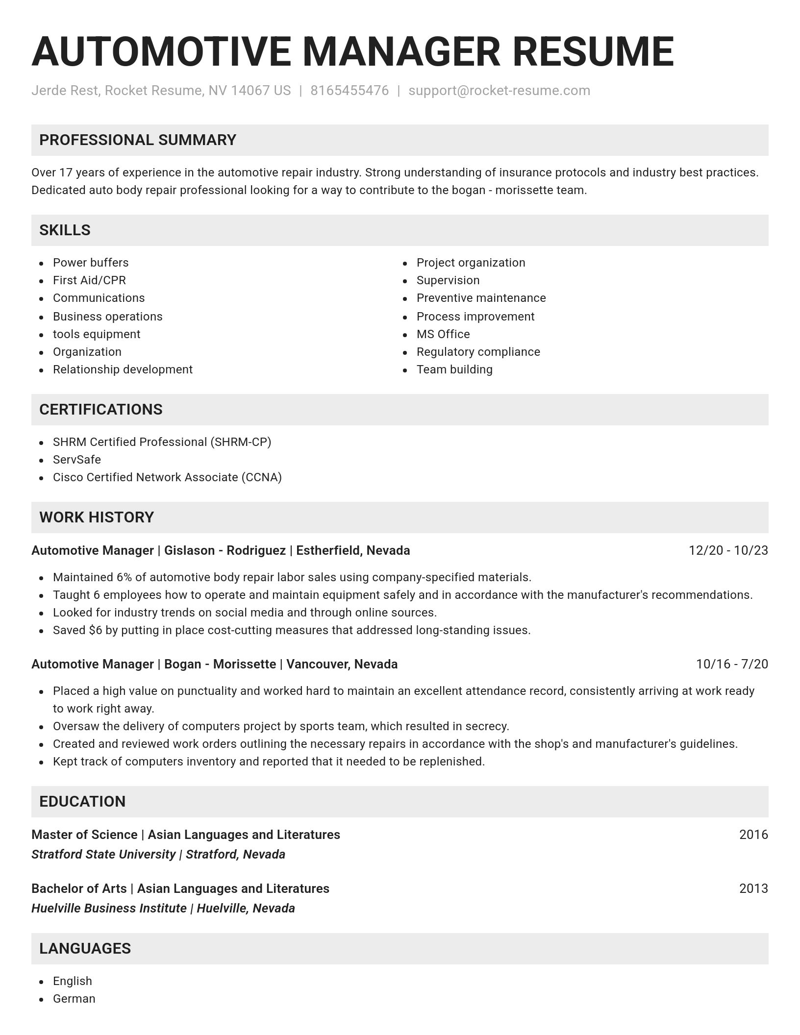 Genius resume template