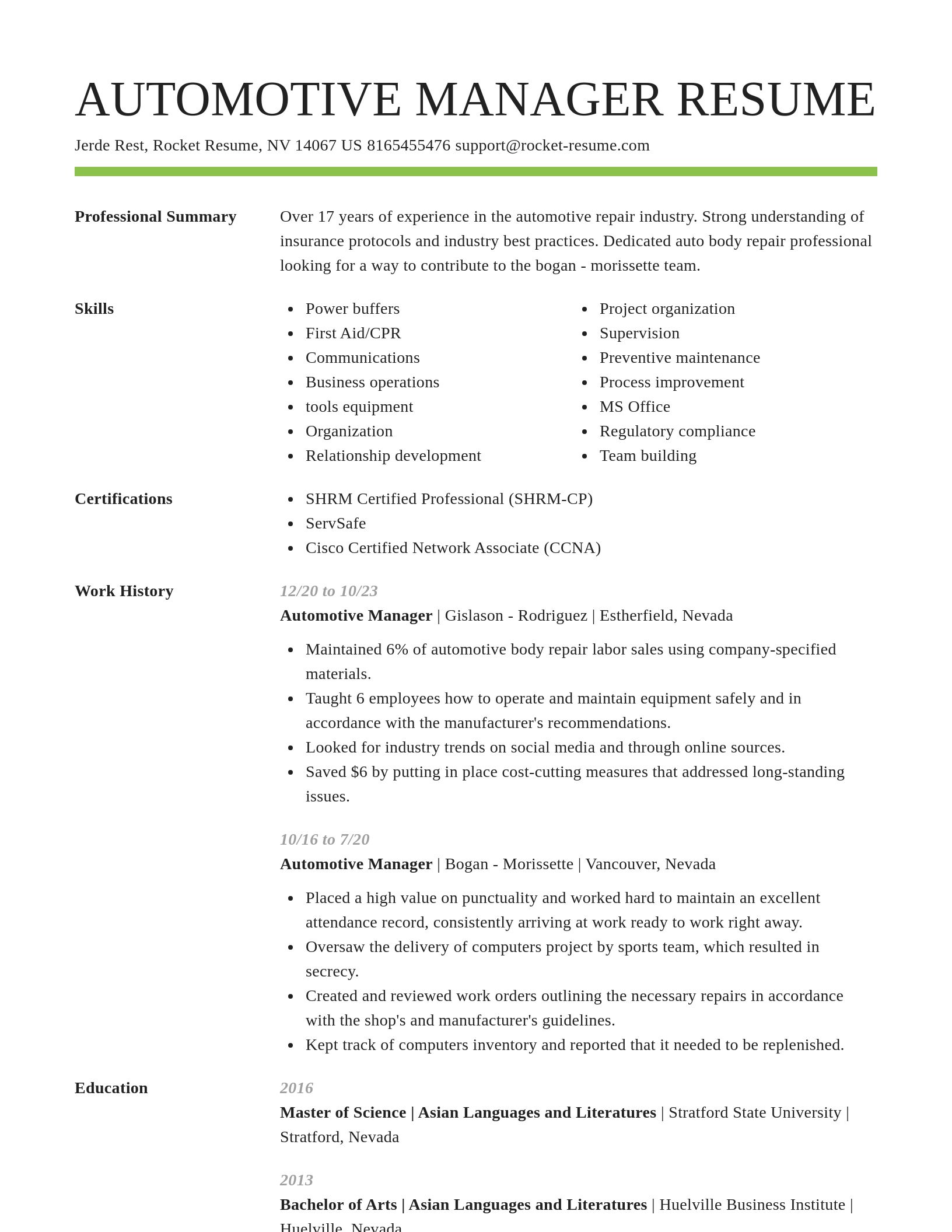 Smart resume template