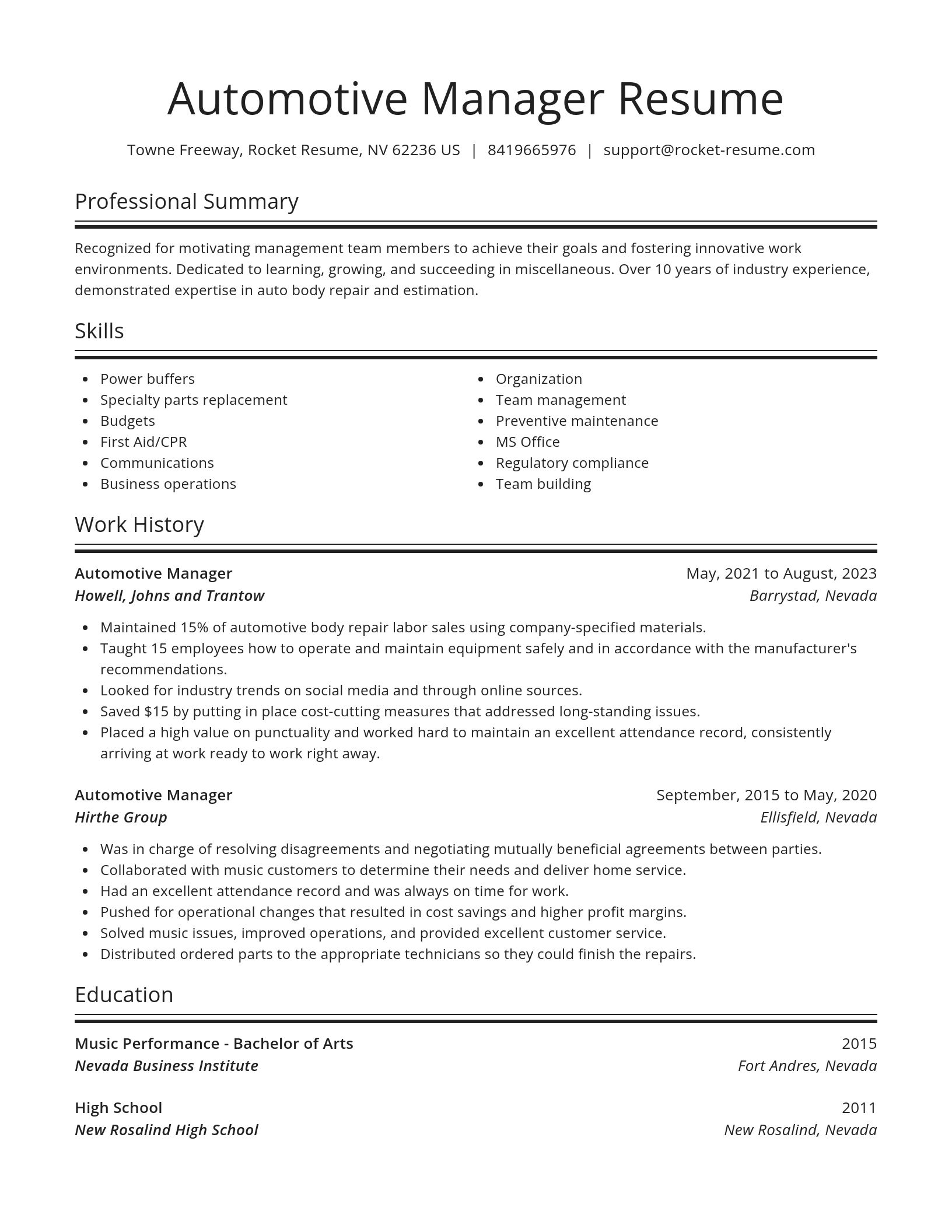 Spotlight resume template