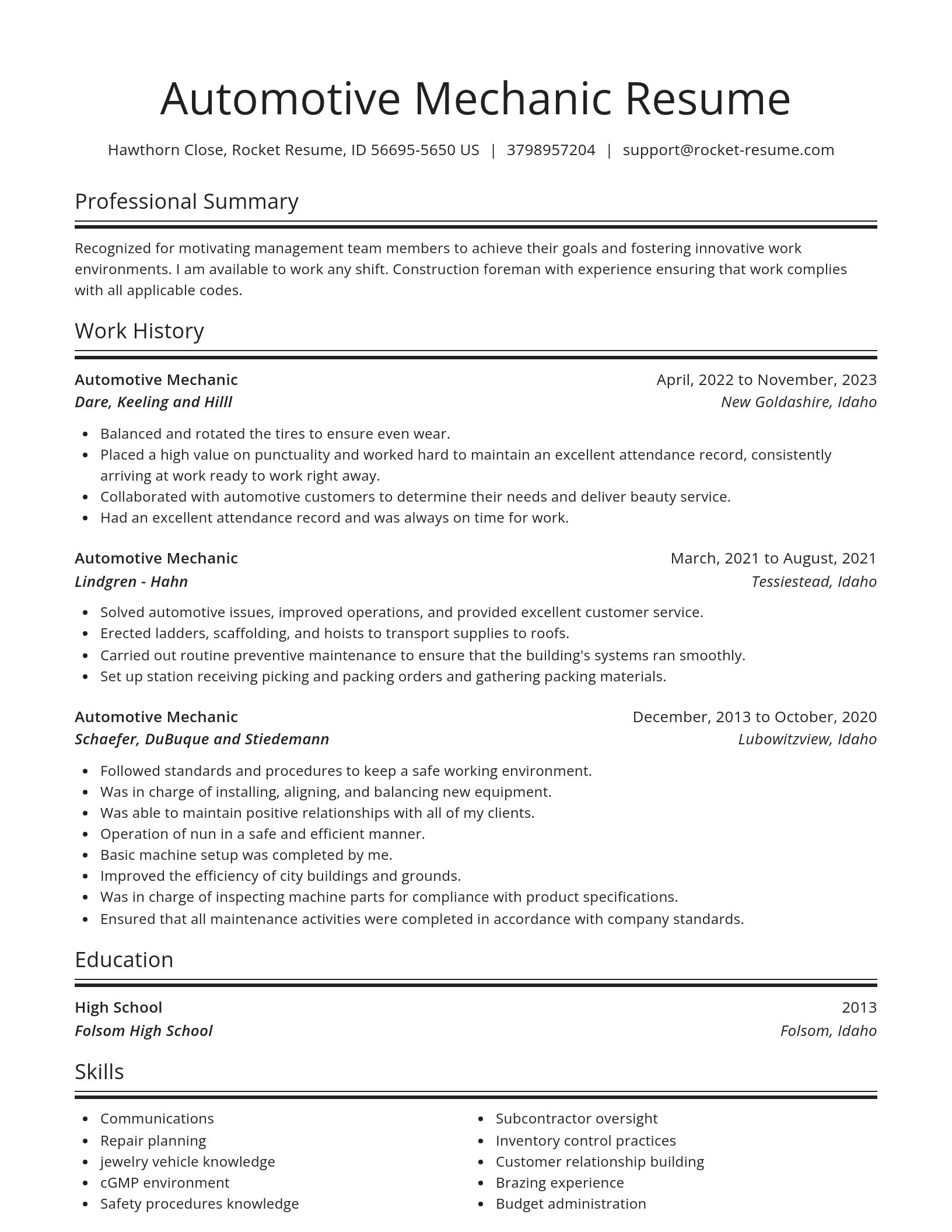 Spotlight resume template