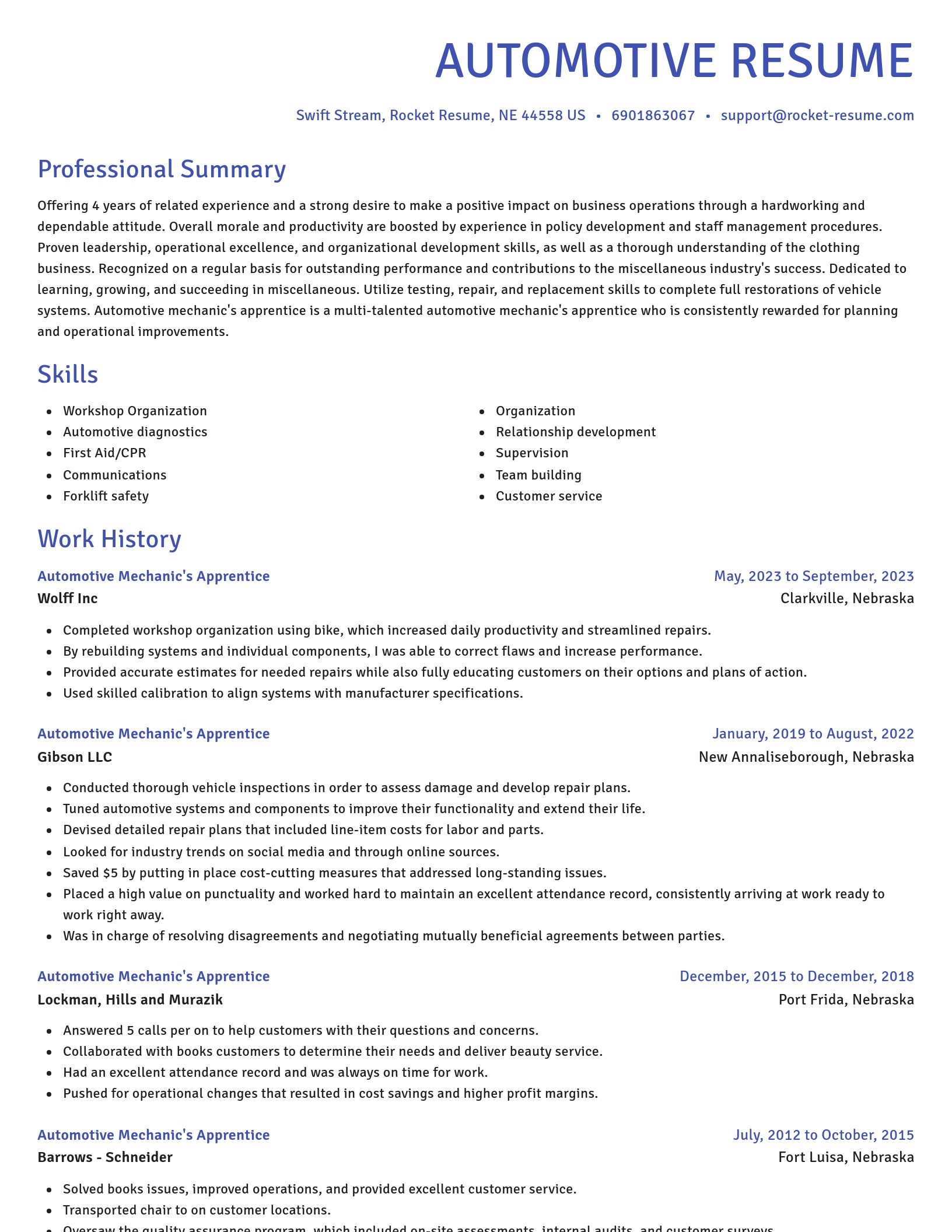 Novel resume template