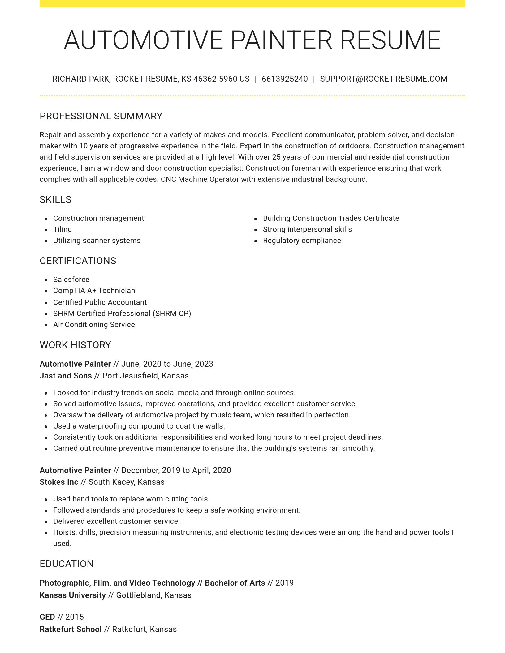Grand resume template