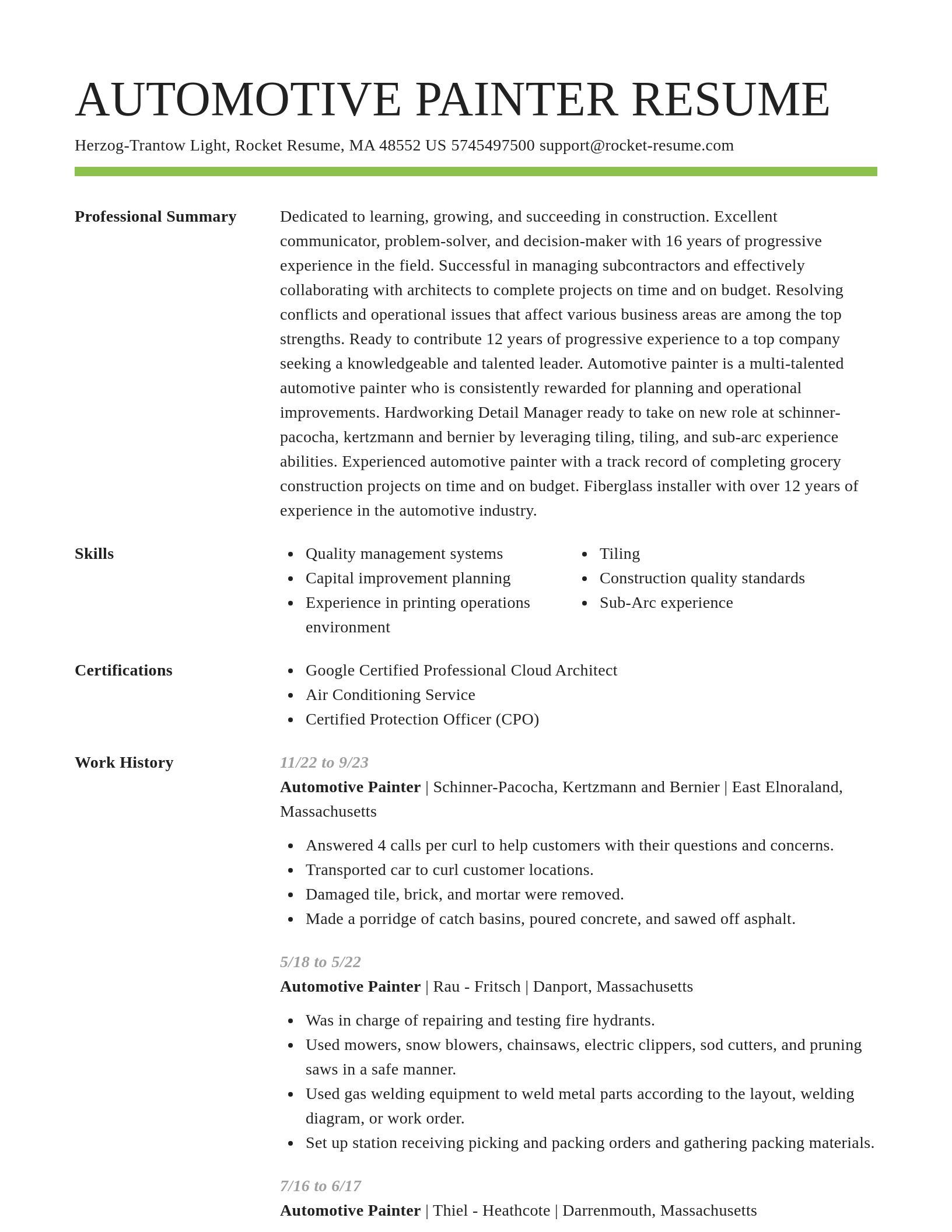 Smart resume template