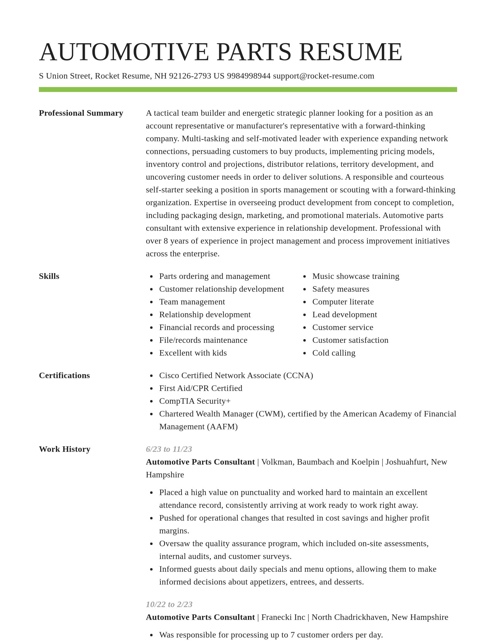 Smart resume template