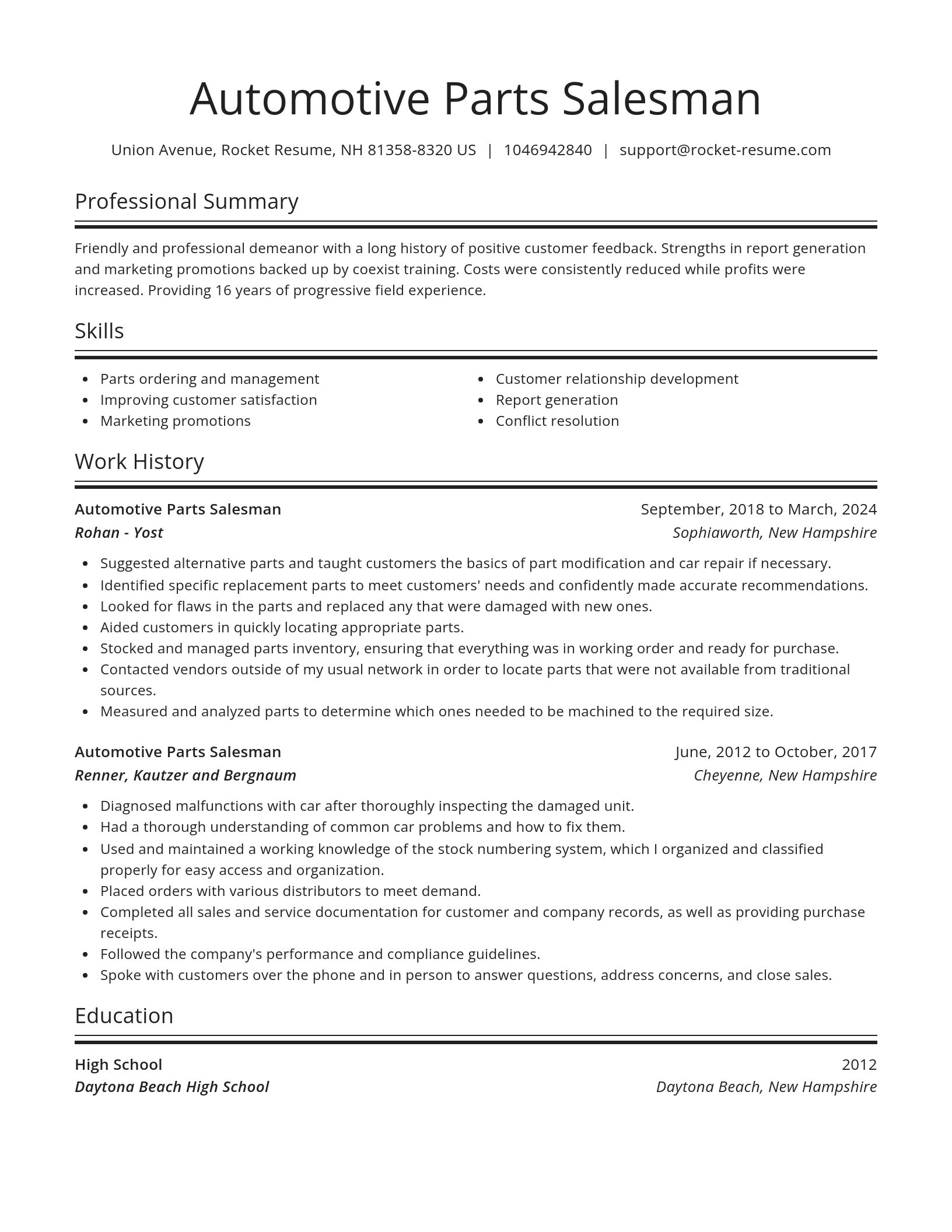 Spotlight resume template