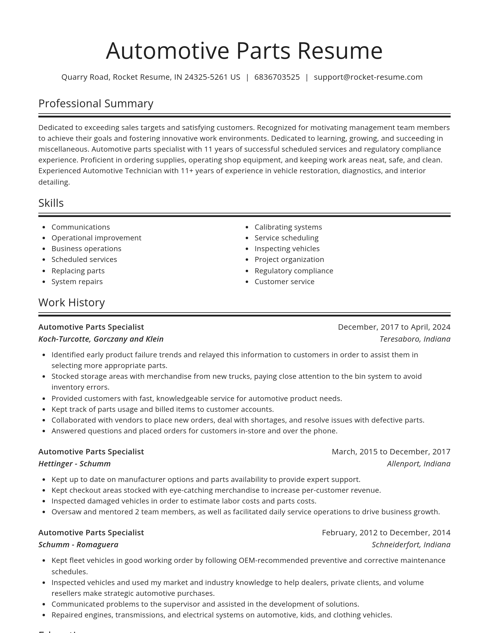 Spotlight resume template