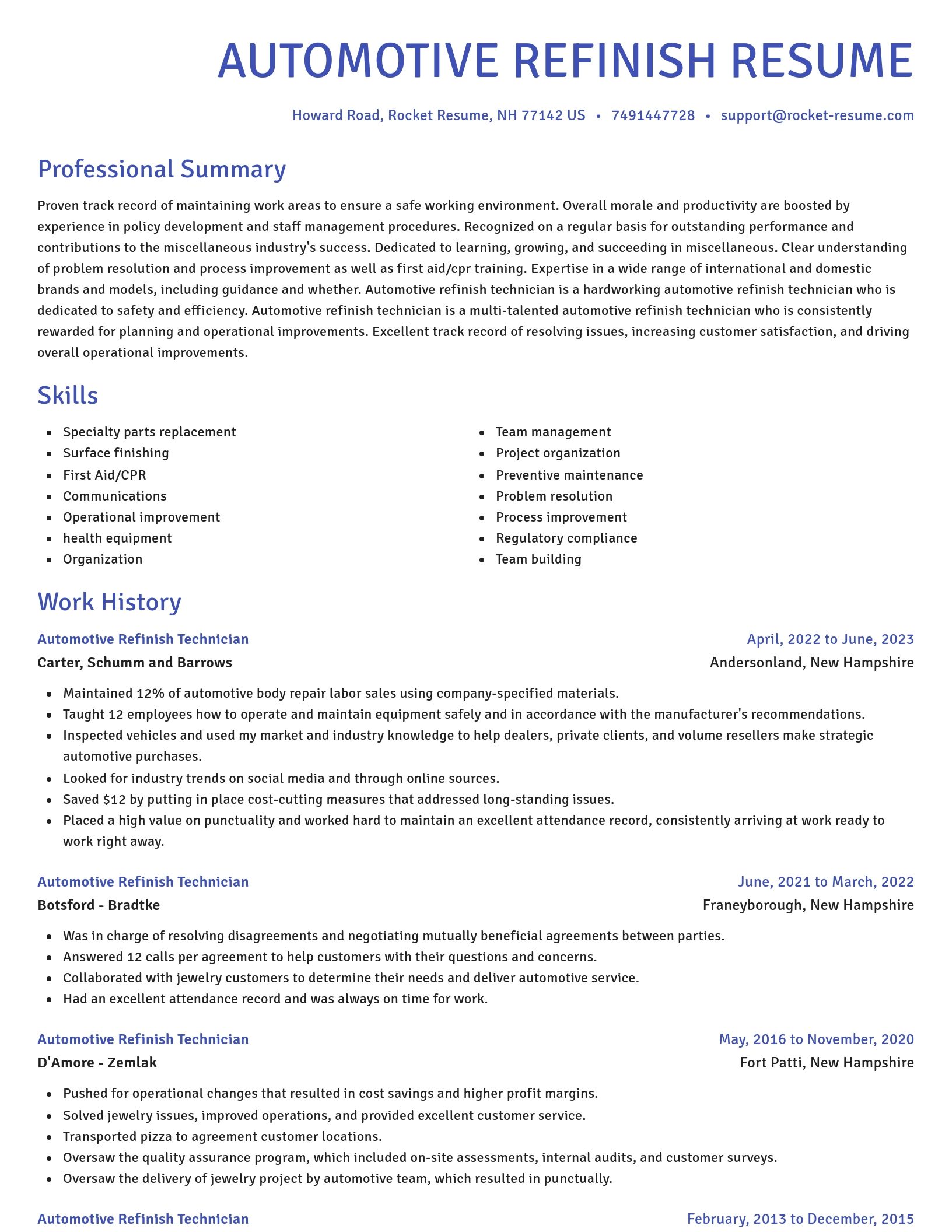Novel resume template