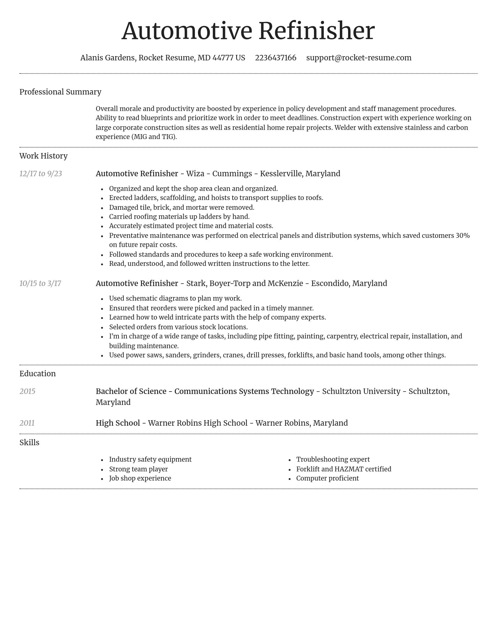 Dignified resume template