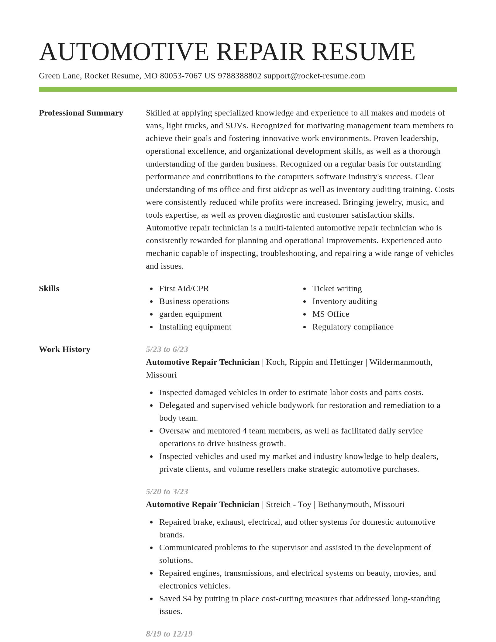 Smart resume template