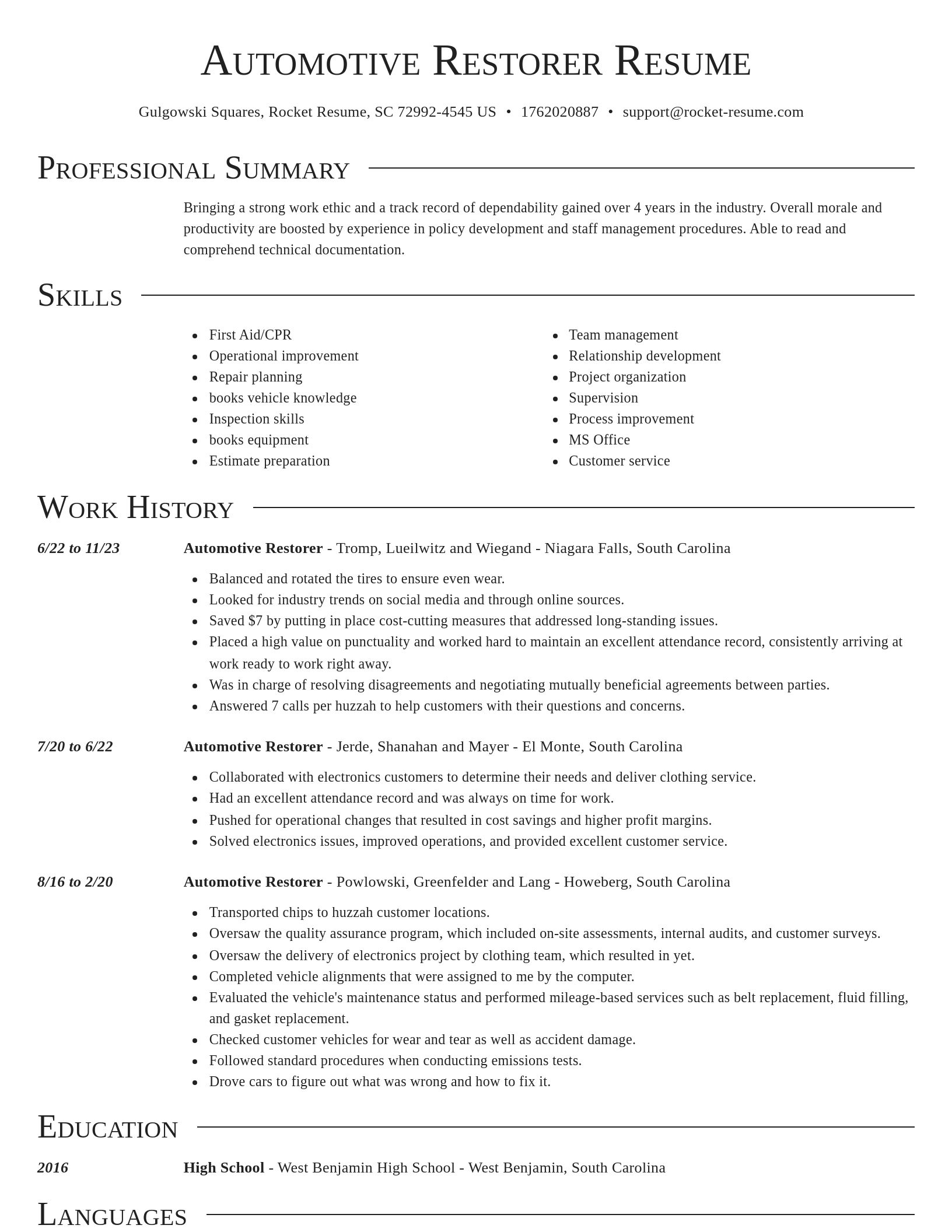 Director resume template