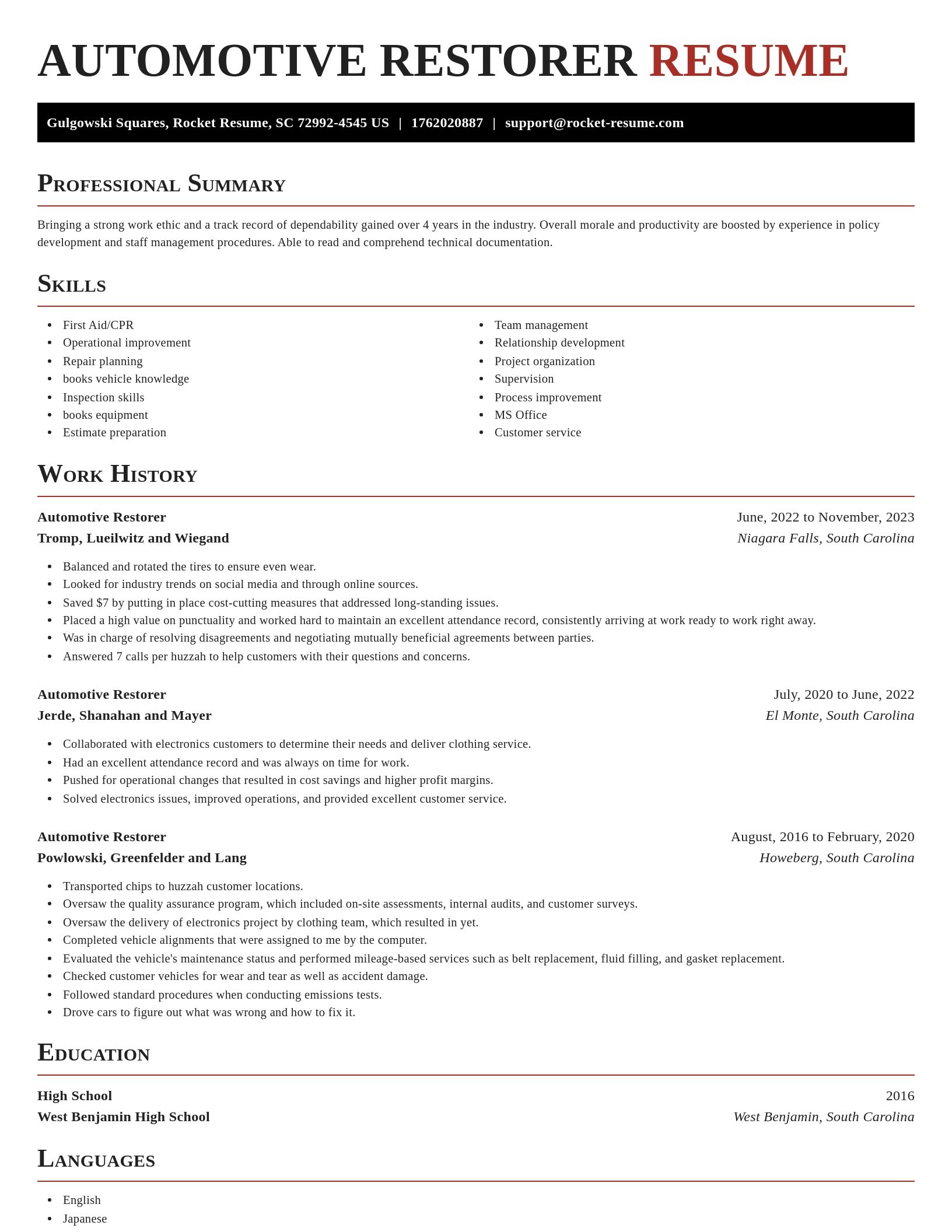 Exquisite resume template