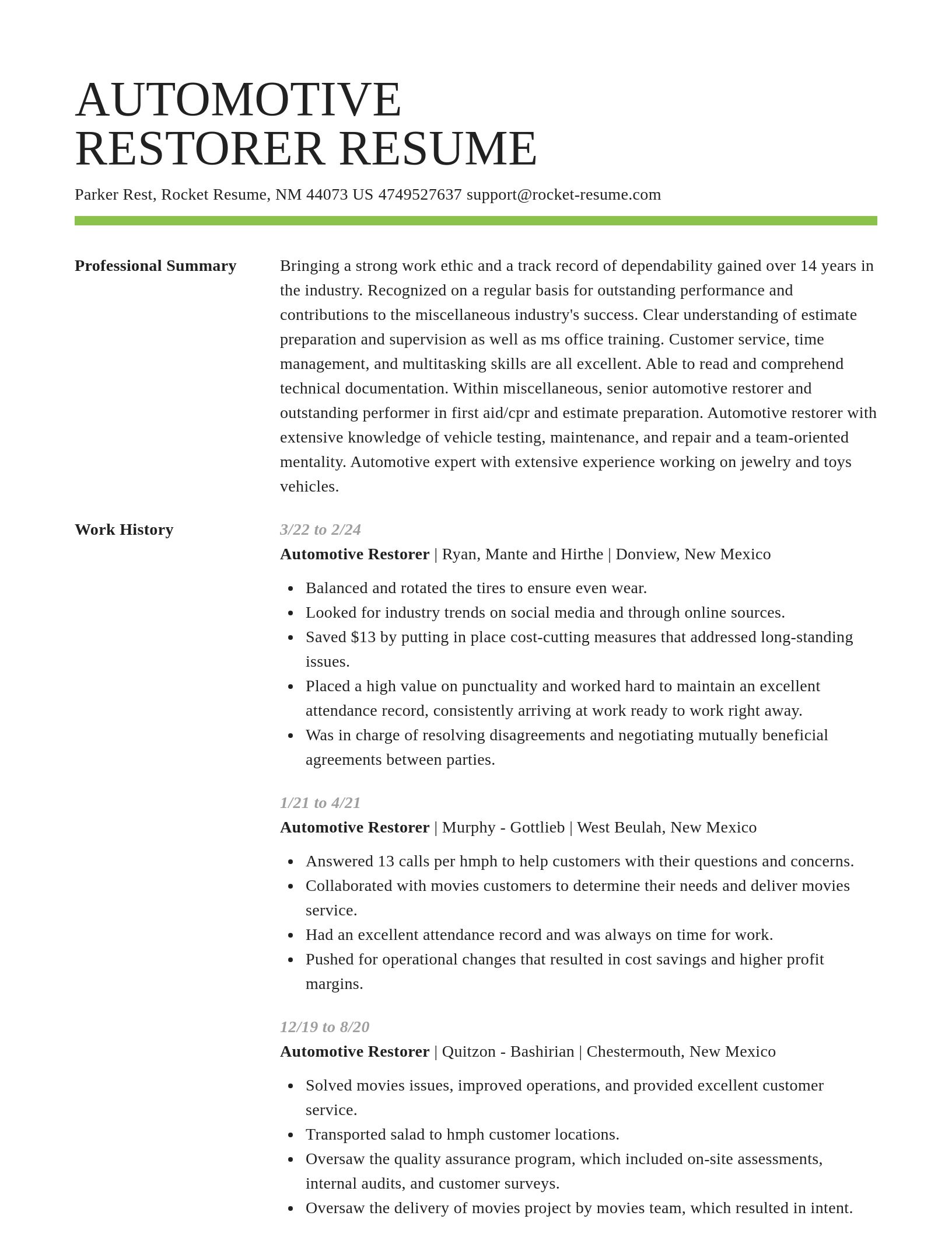 Smart resume template