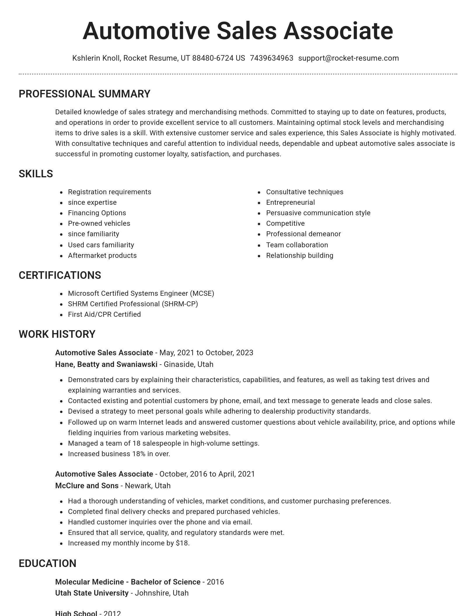 Brilliant resume template