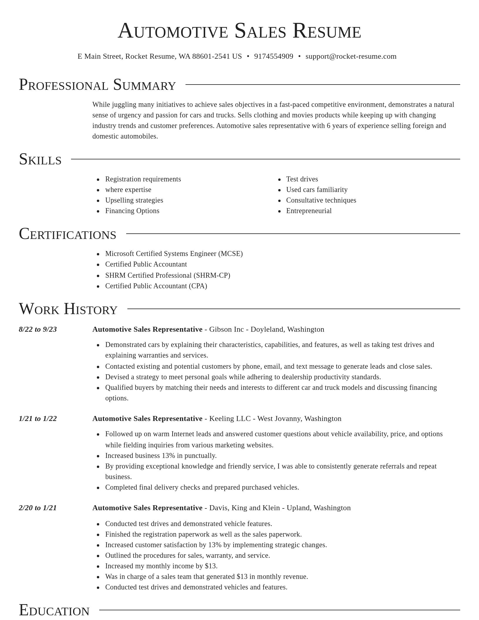 Director resume template