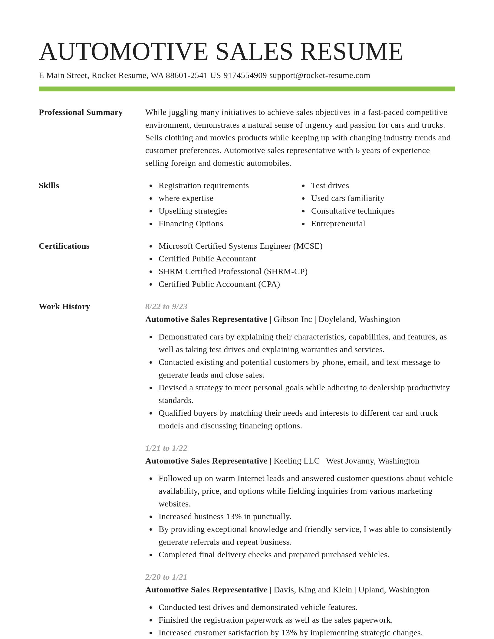 Smart resume template