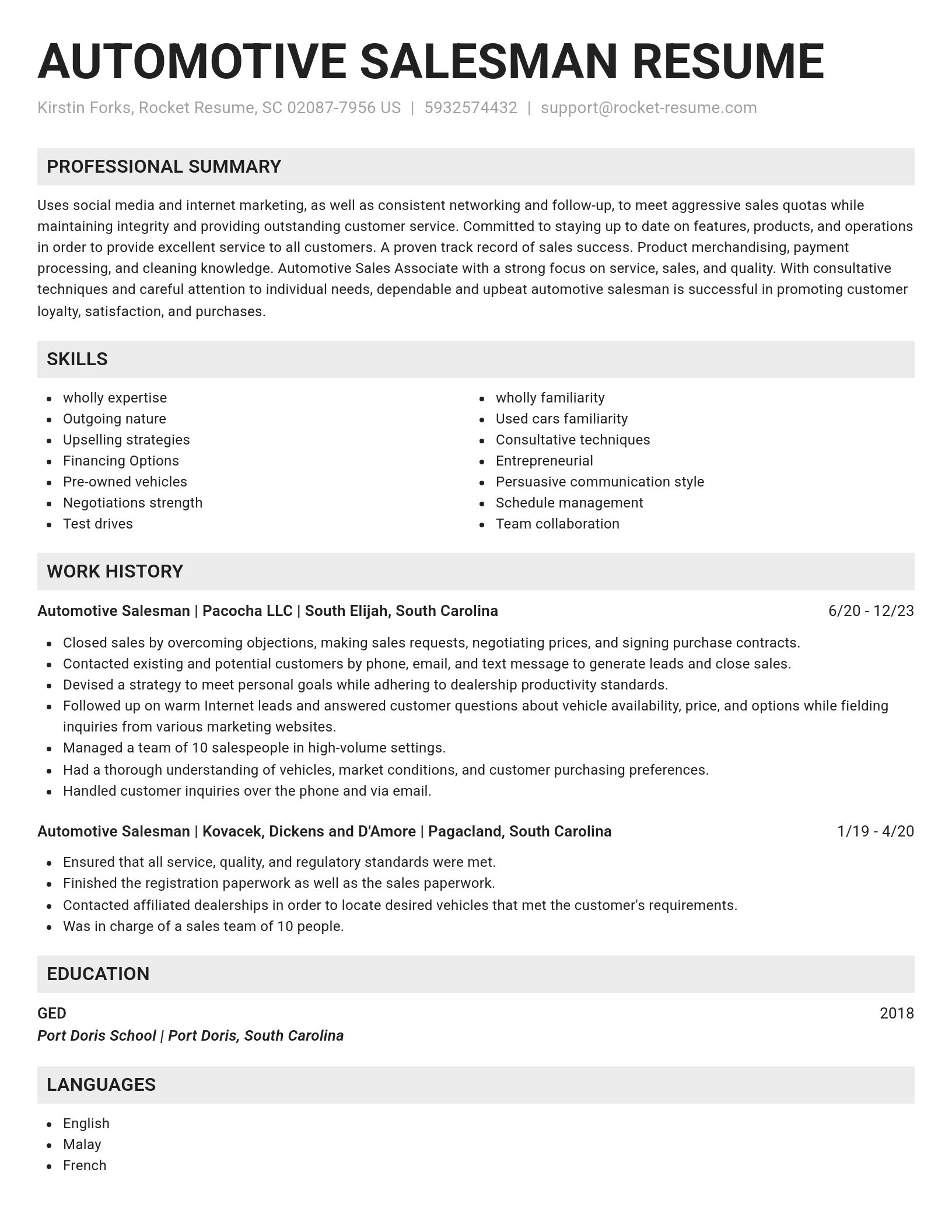 Genius resume template