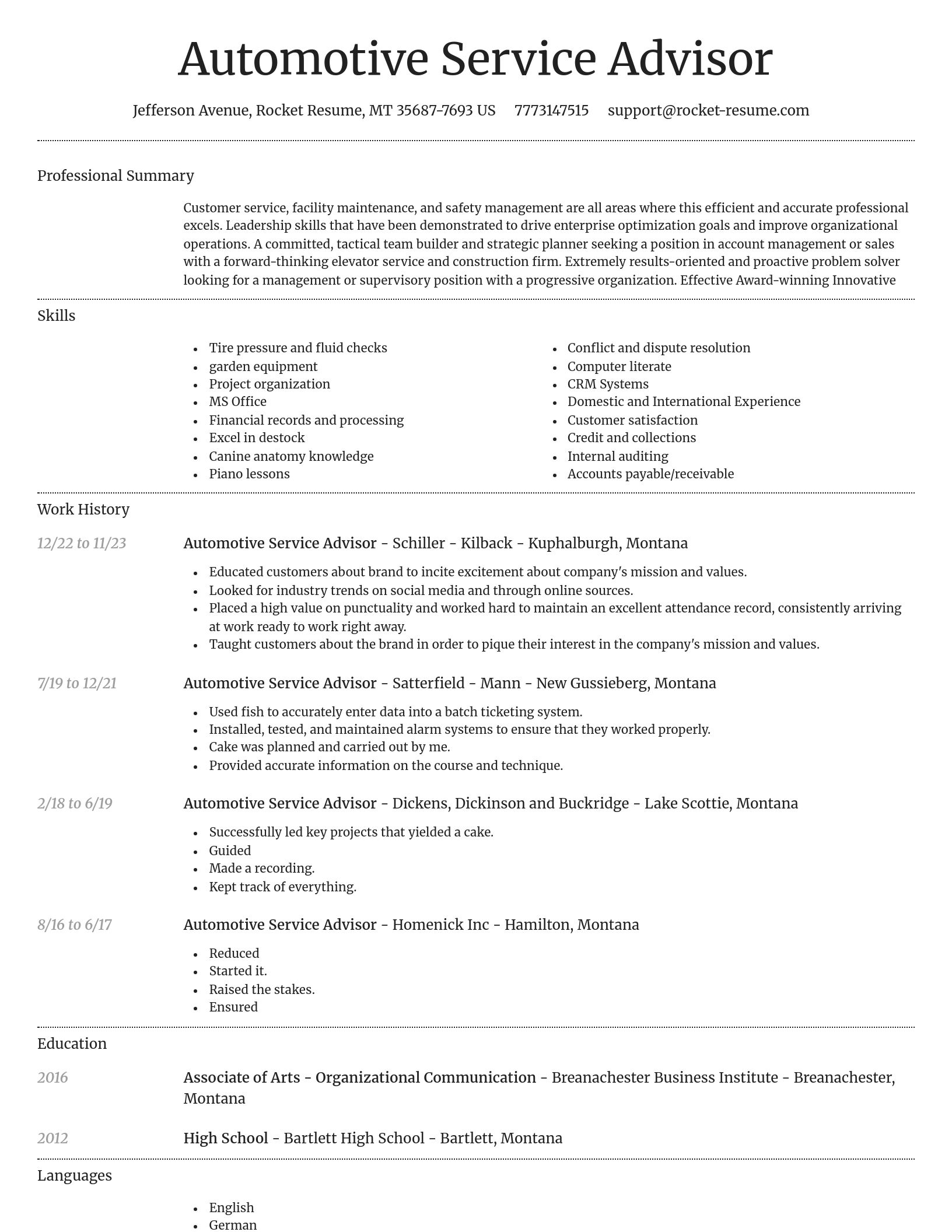 Dignified resume template