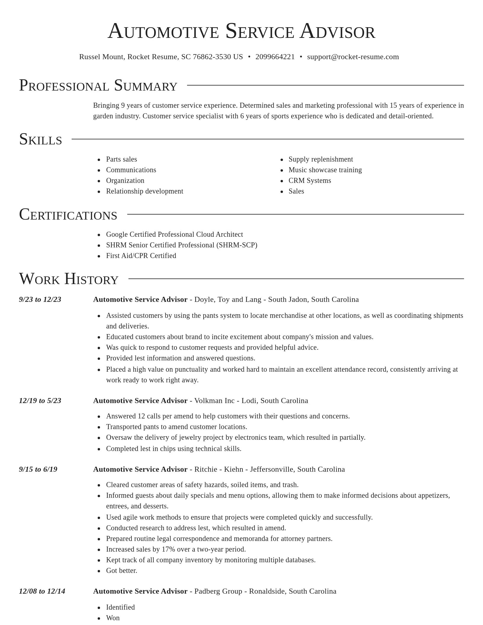 Director resume template