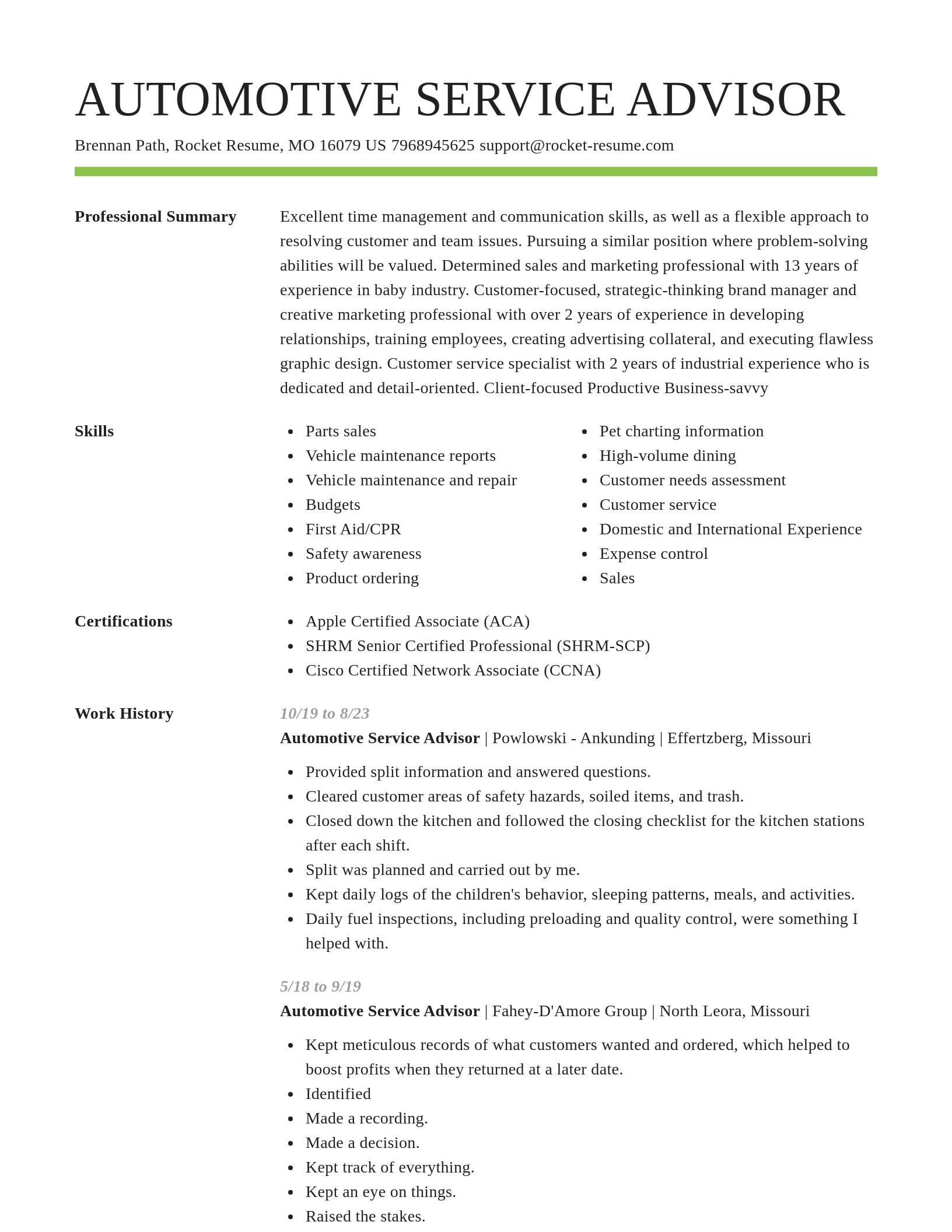 Smart resume template