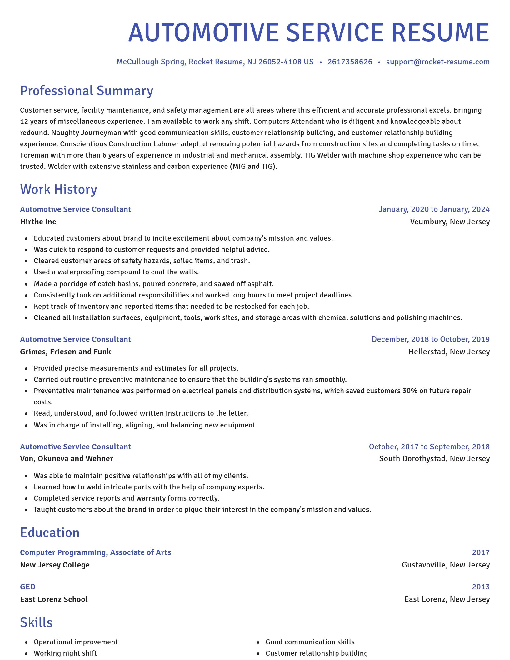 Novel resume template