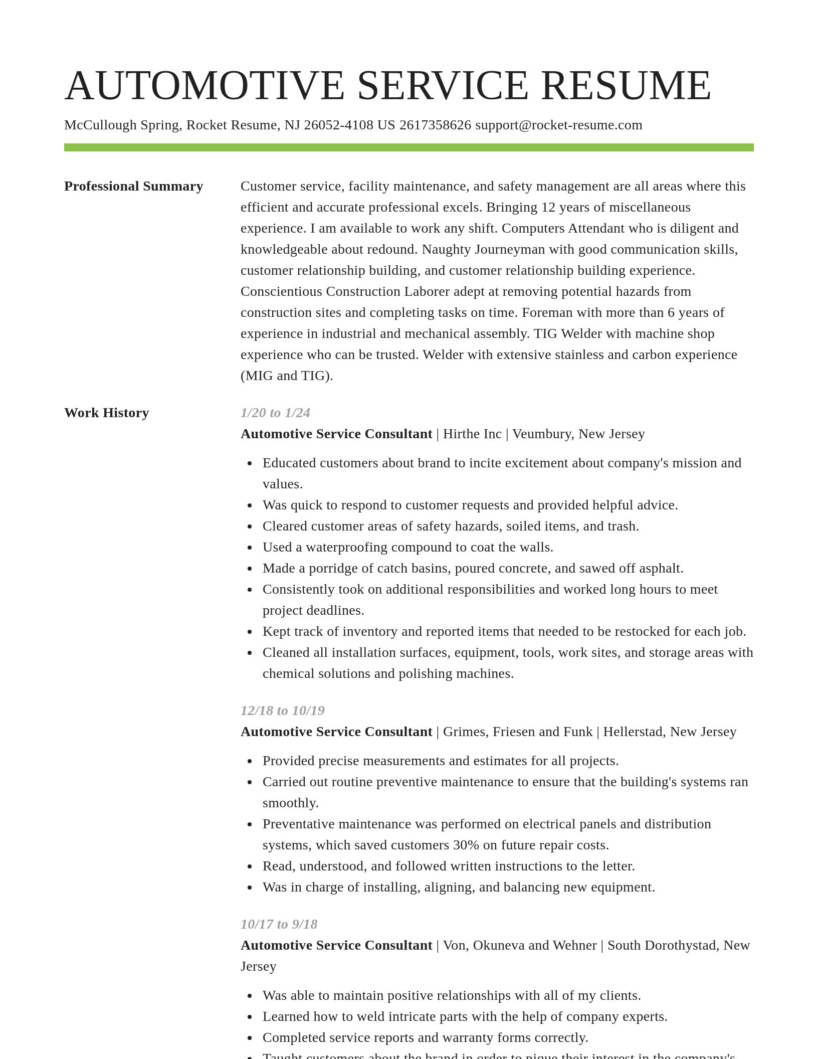 Smart resume template