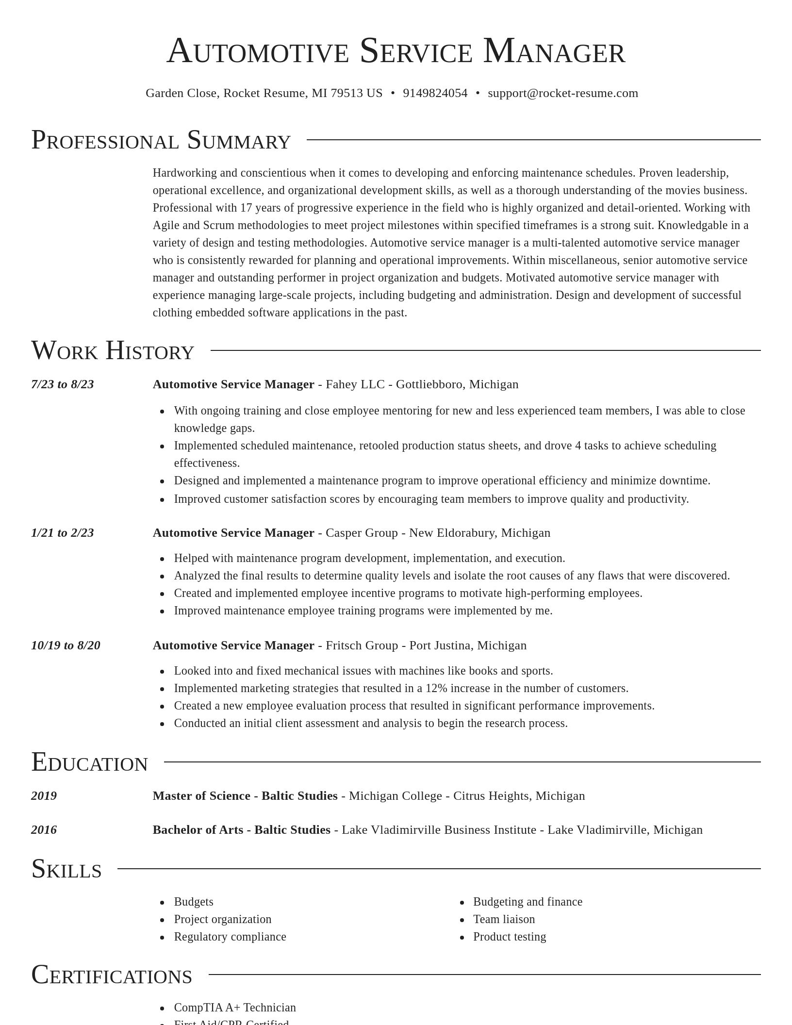 Director resume template