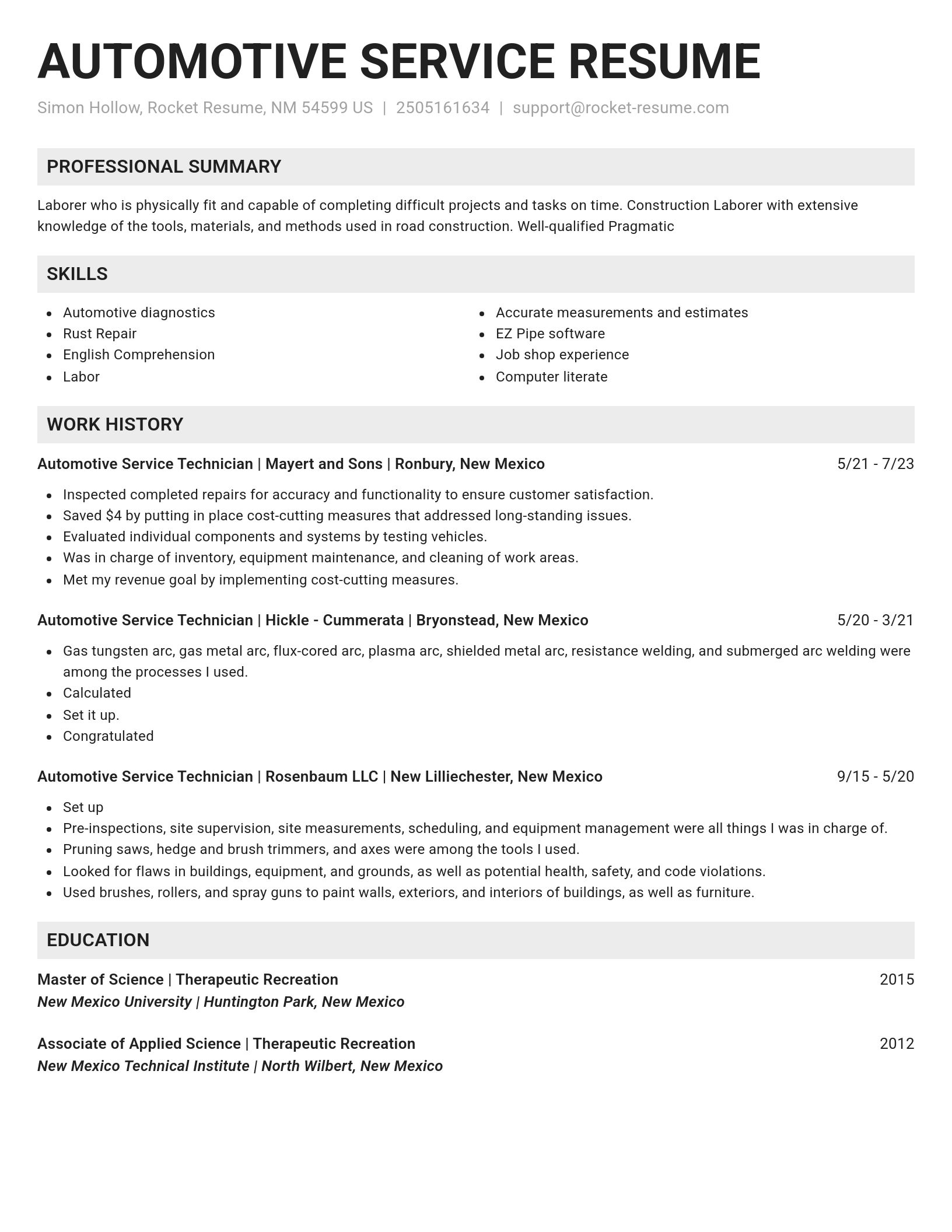 Genius resume template