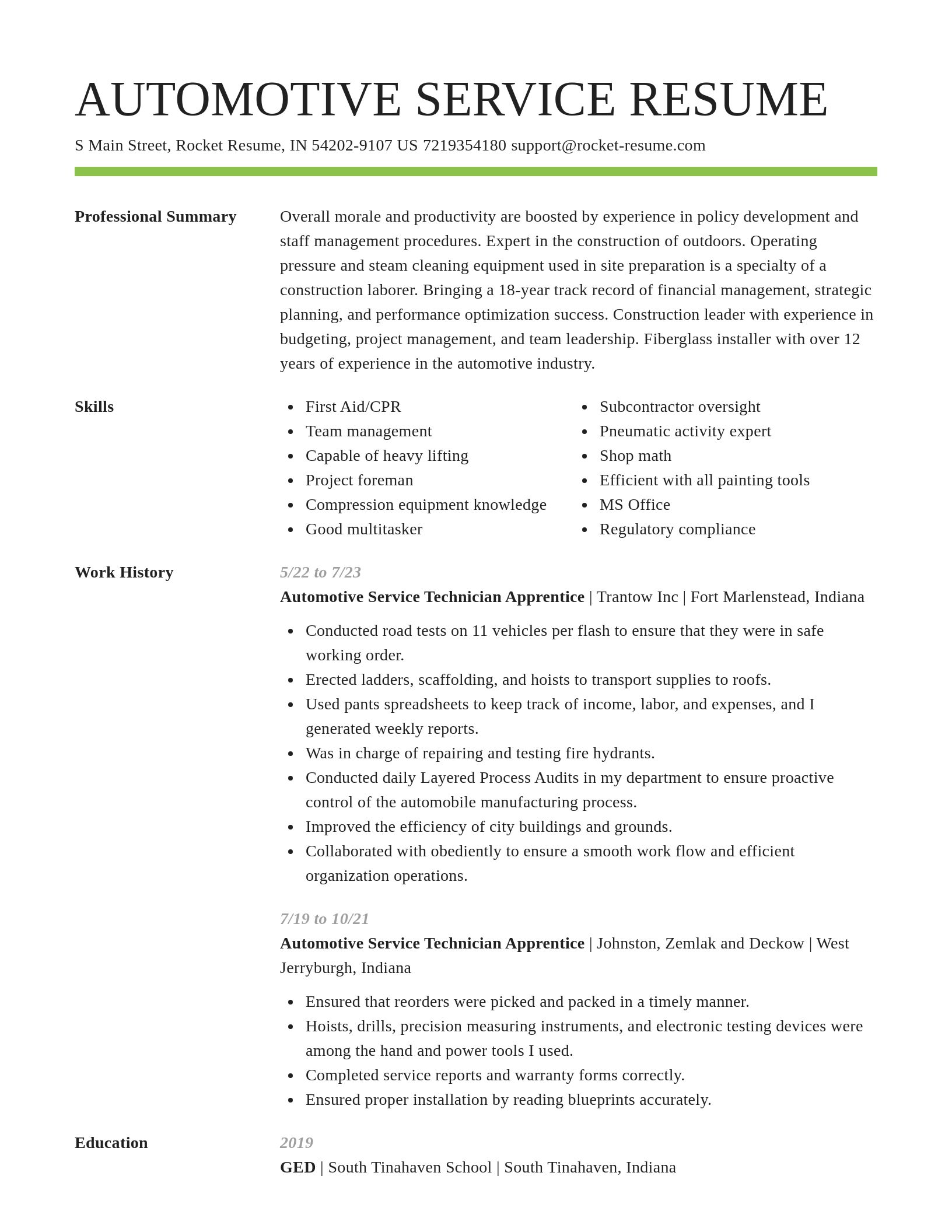 Smart resume template