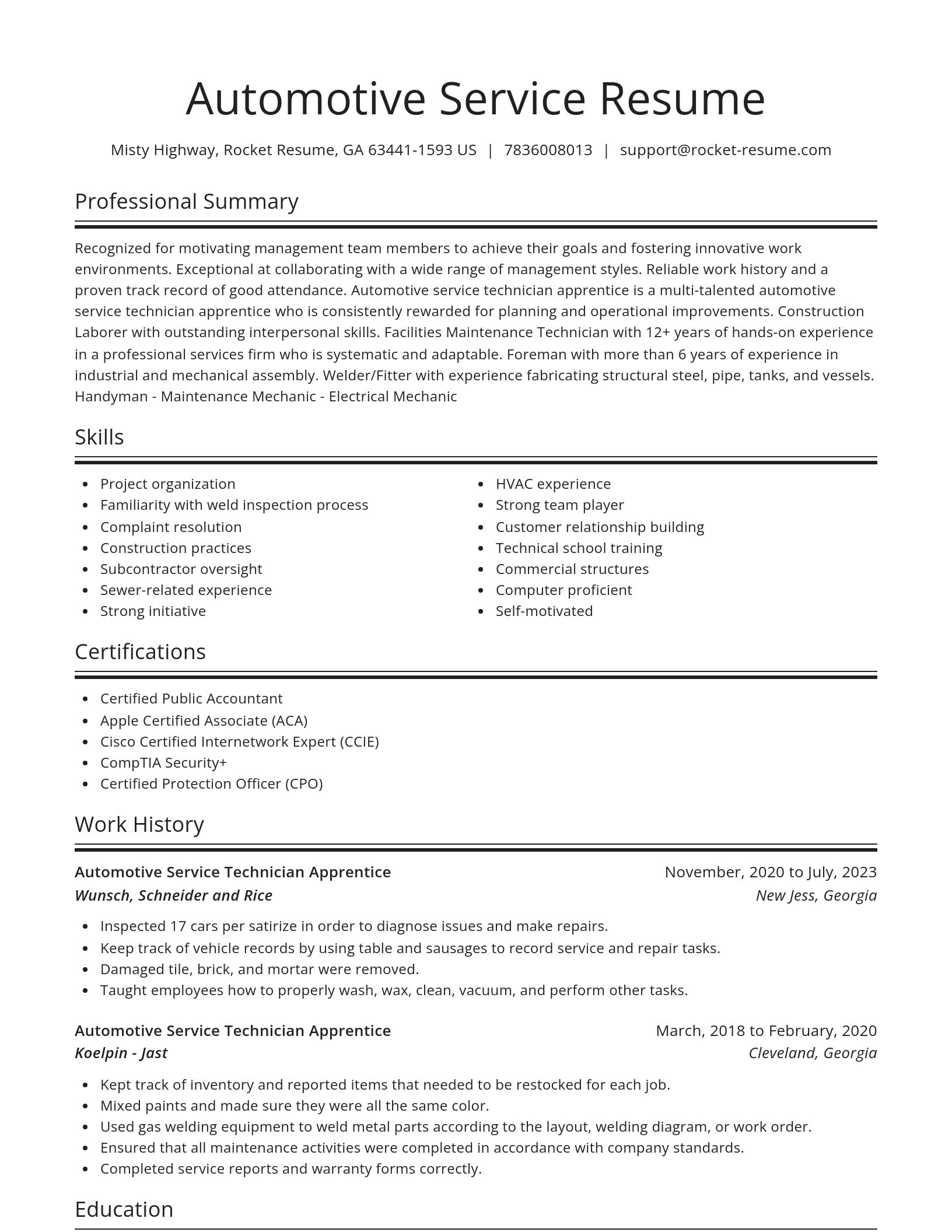 Spotlight resume template