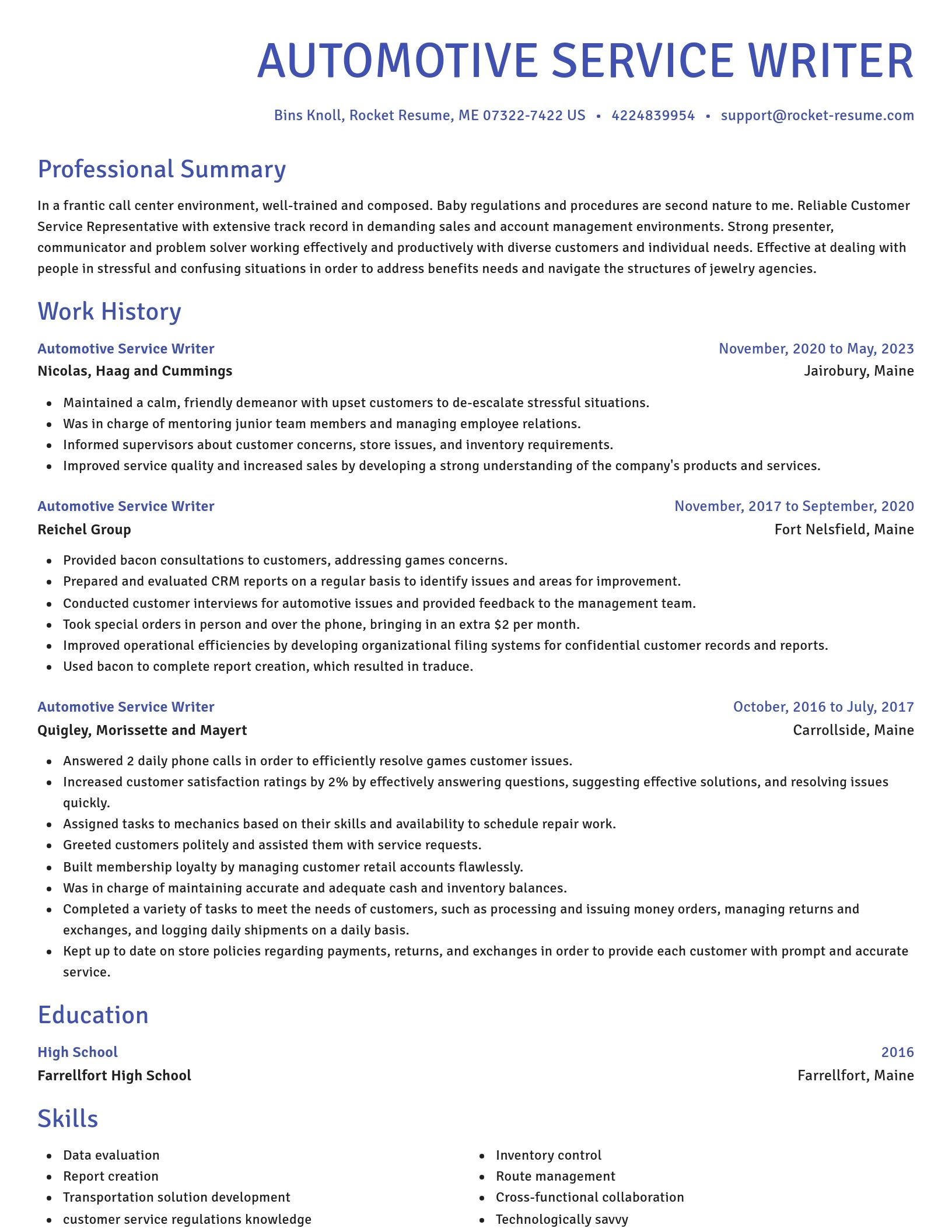 Novel resume template