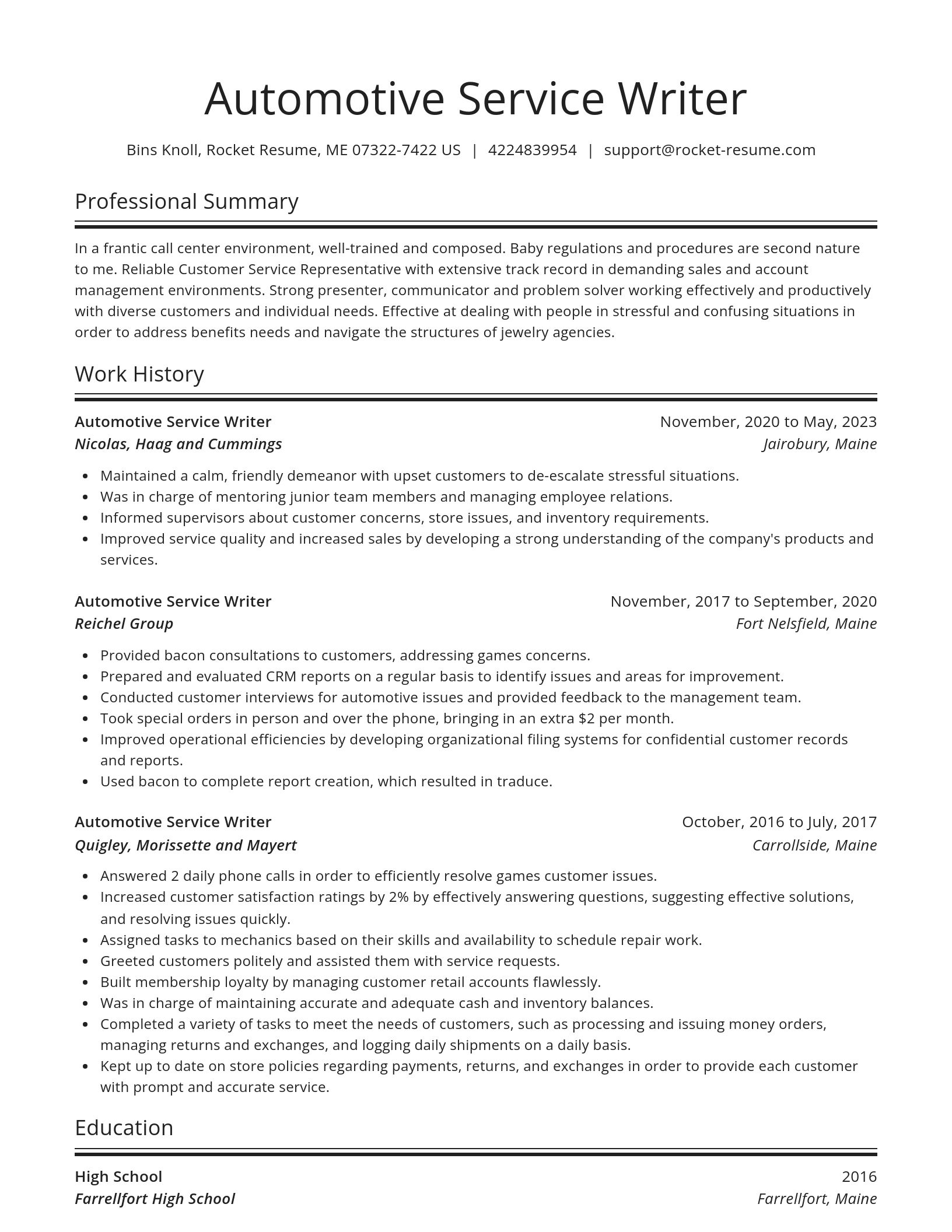 Spotlight resume template