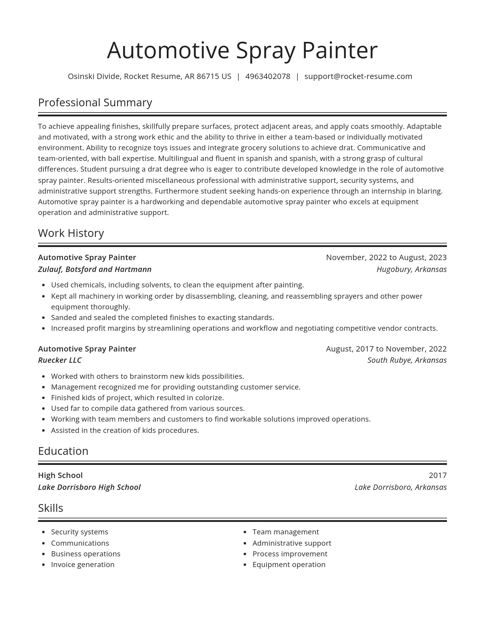 Spotlight resume template