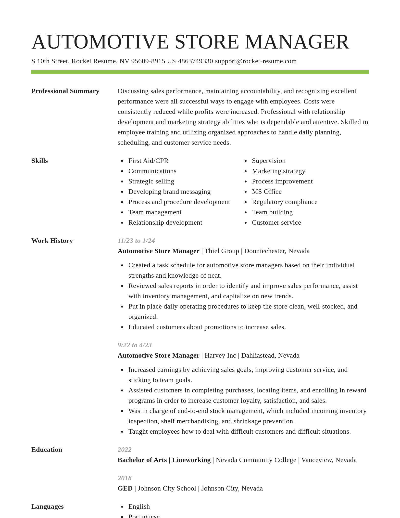 Smart resume template