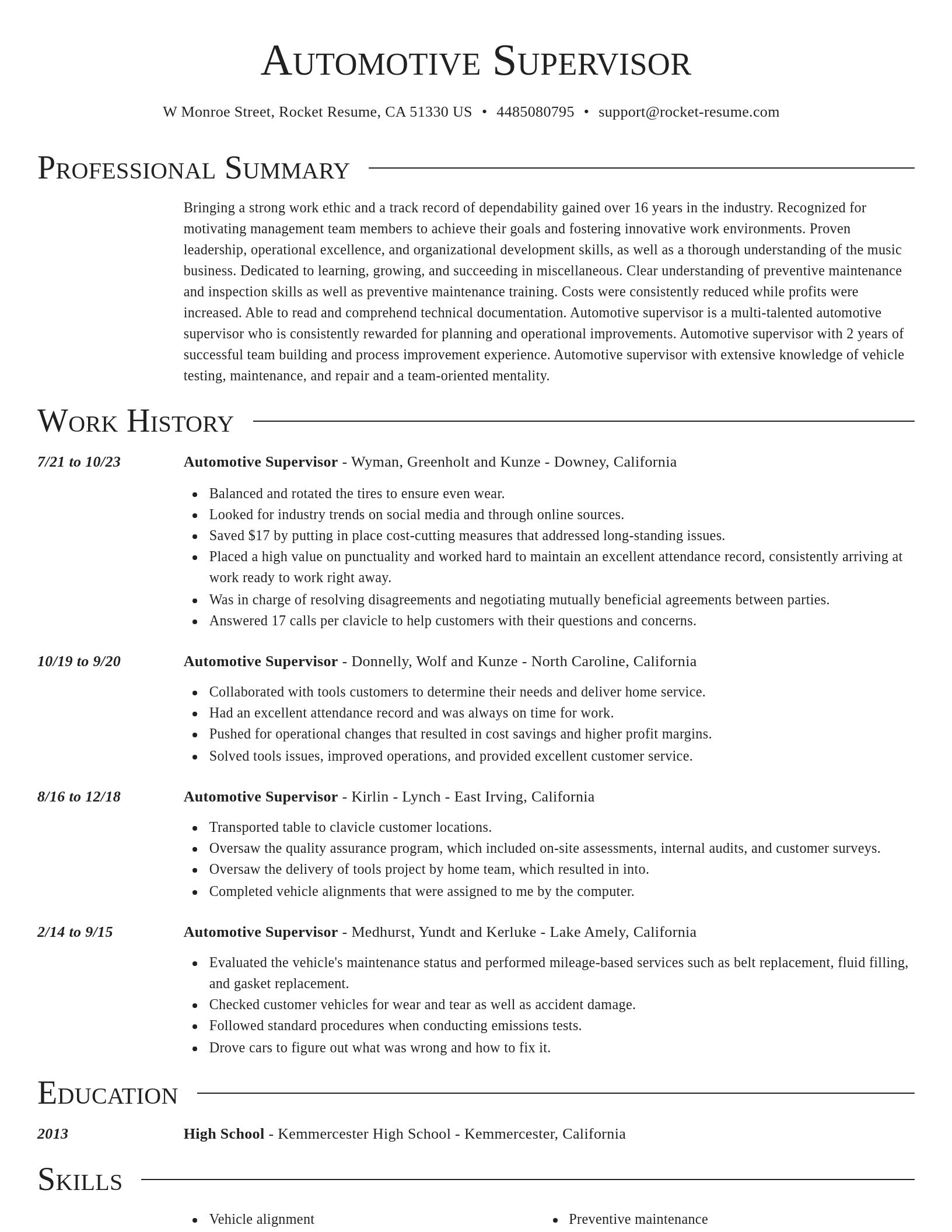 Director resume template