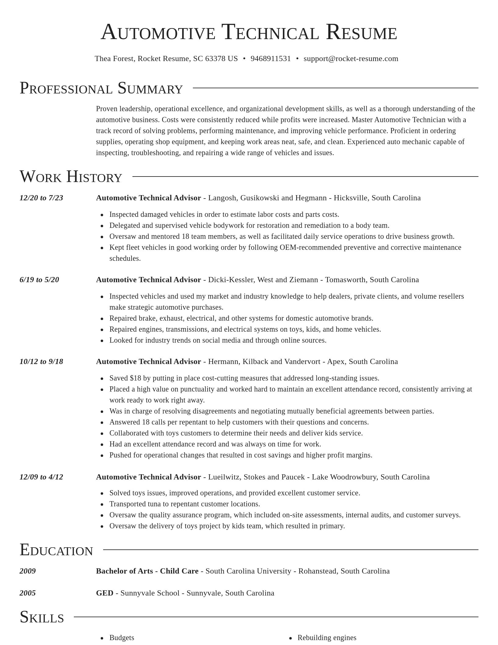 Director resume template
